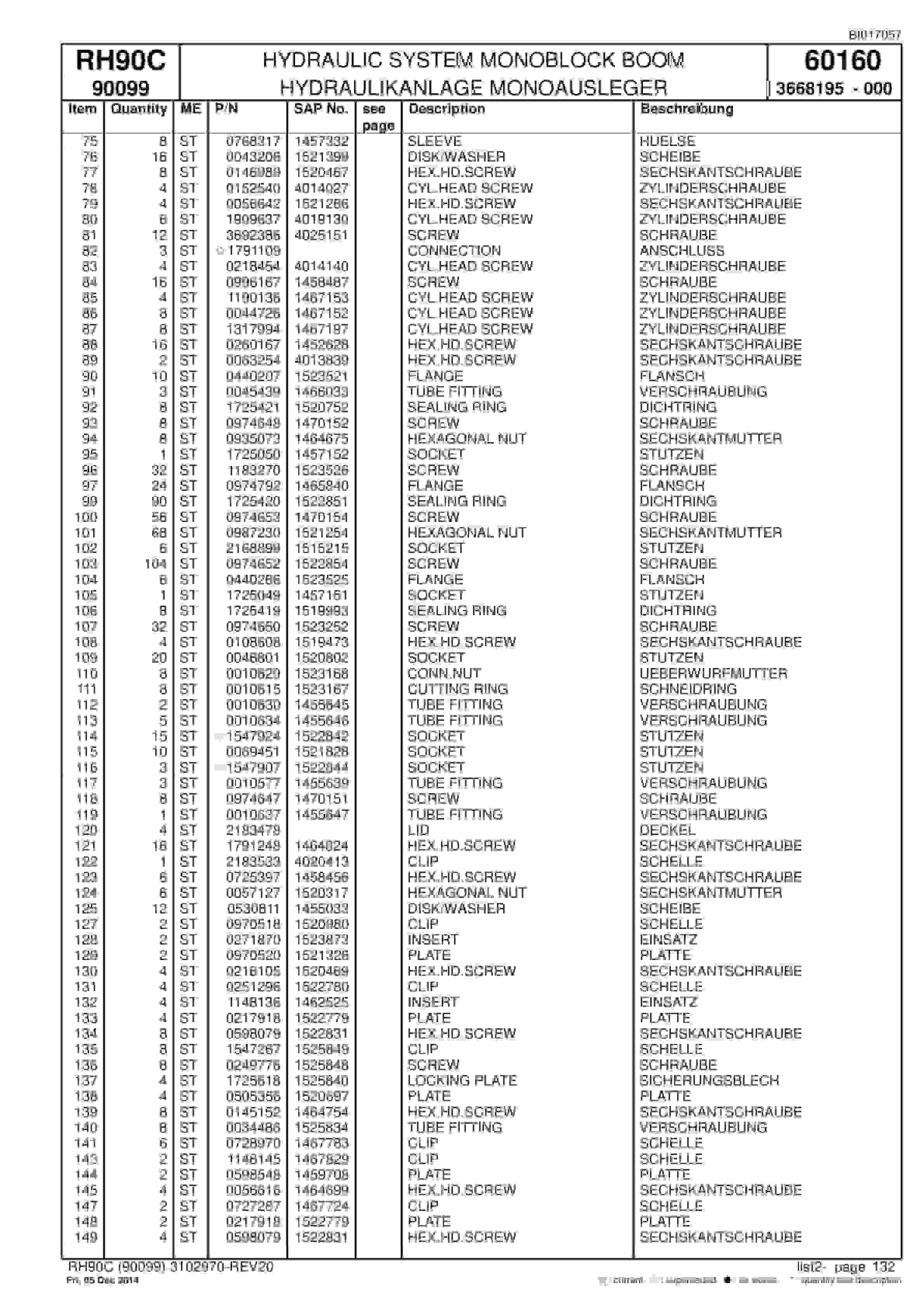 Caterpillar 6018 Hydraulic Shovel Spare Parts Manual BI017057-4