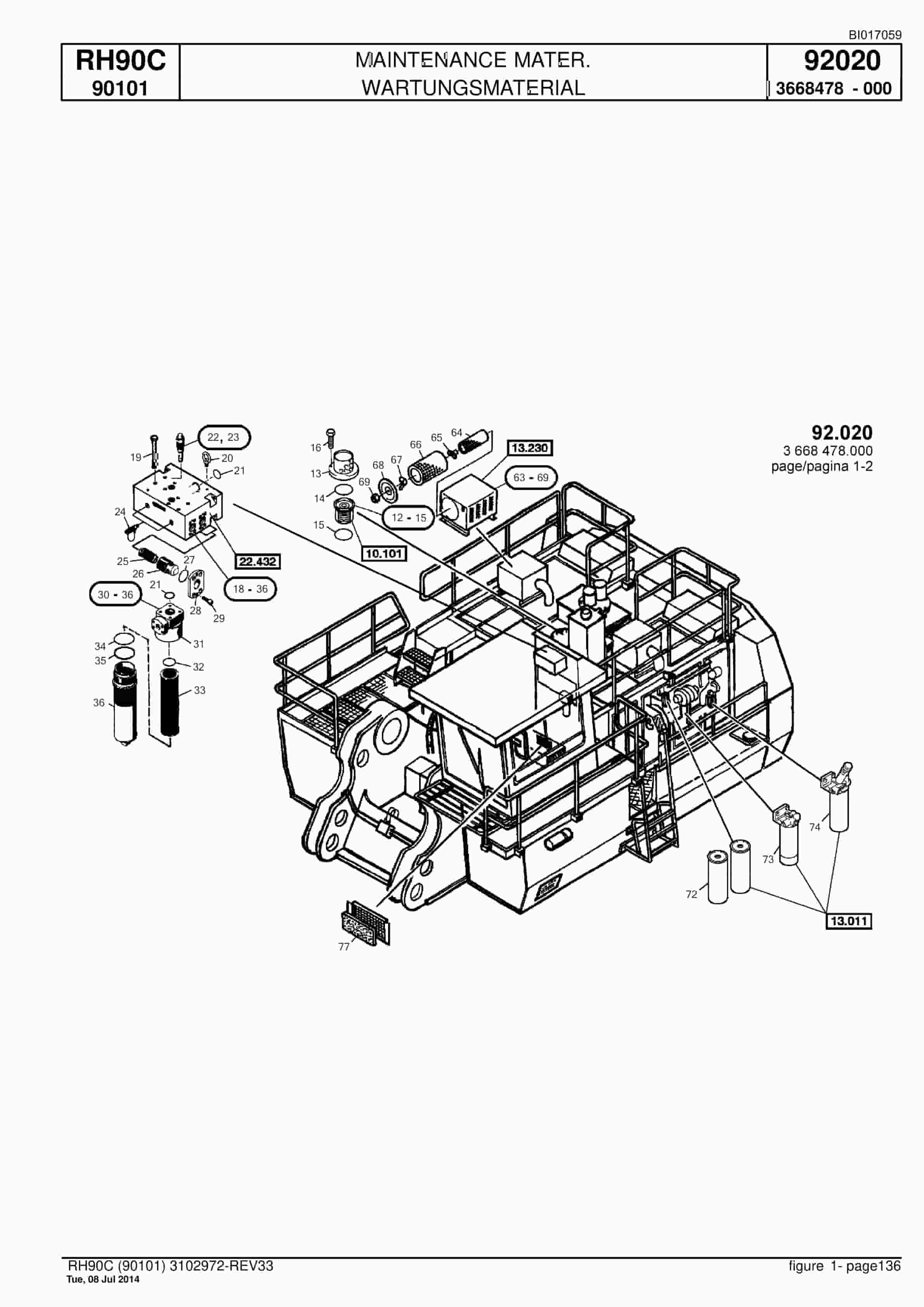 Caterpillar 6018 Hydraulic Shovel Spare Parts Manual BI017059-5
