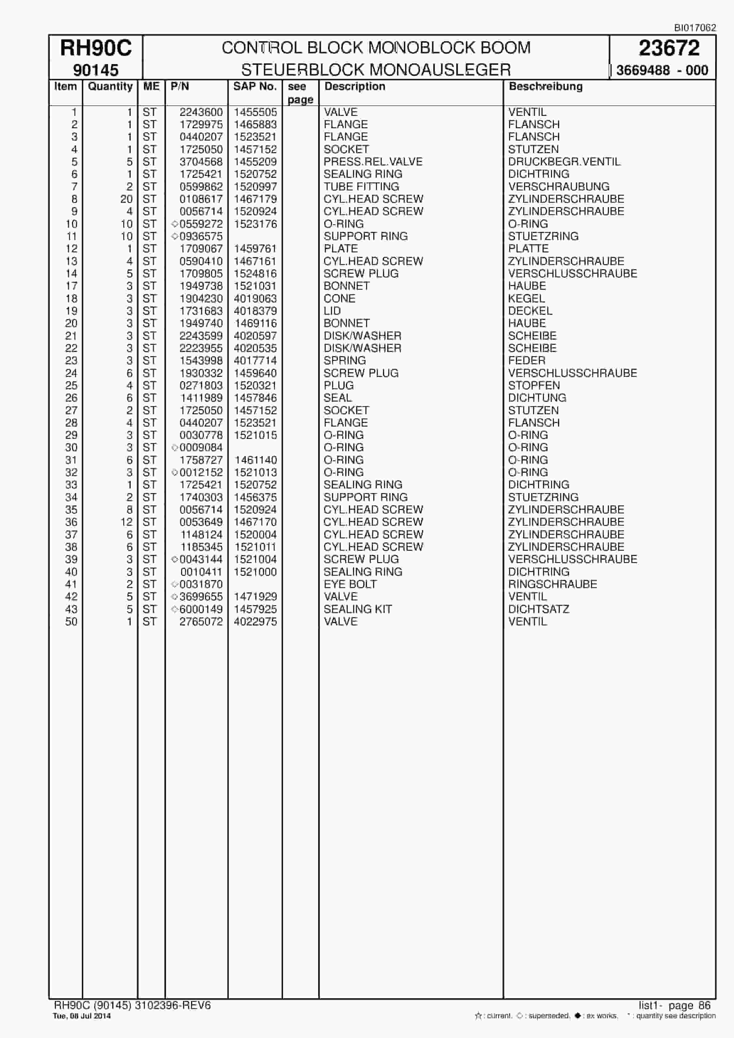Caterpillar 6018 Hydraulic Shovel Spare Parts Manual BI017062-2