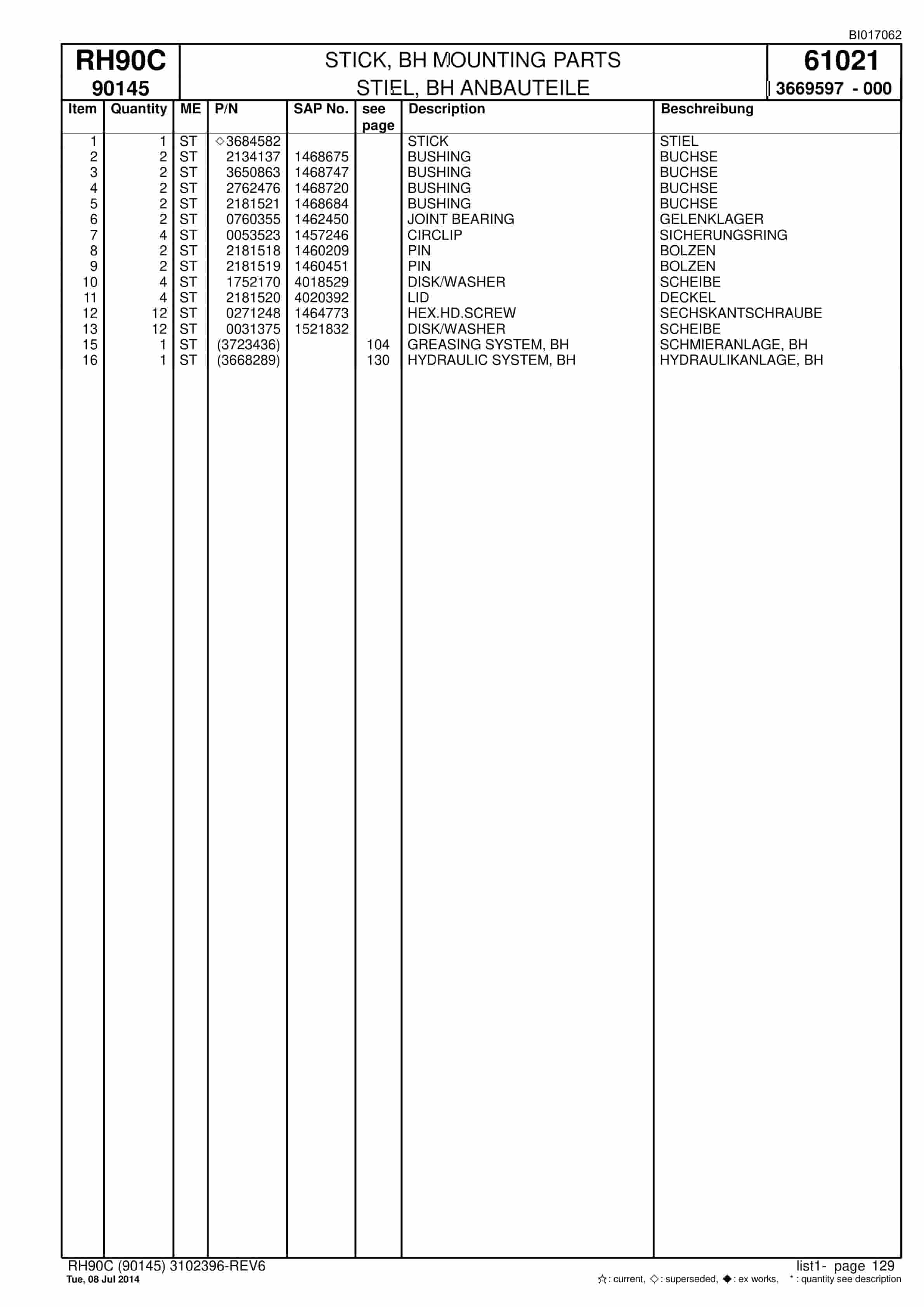 Caterpillar 6018 Hydraulic Shovel Spare Parts Manual BI017062-4
