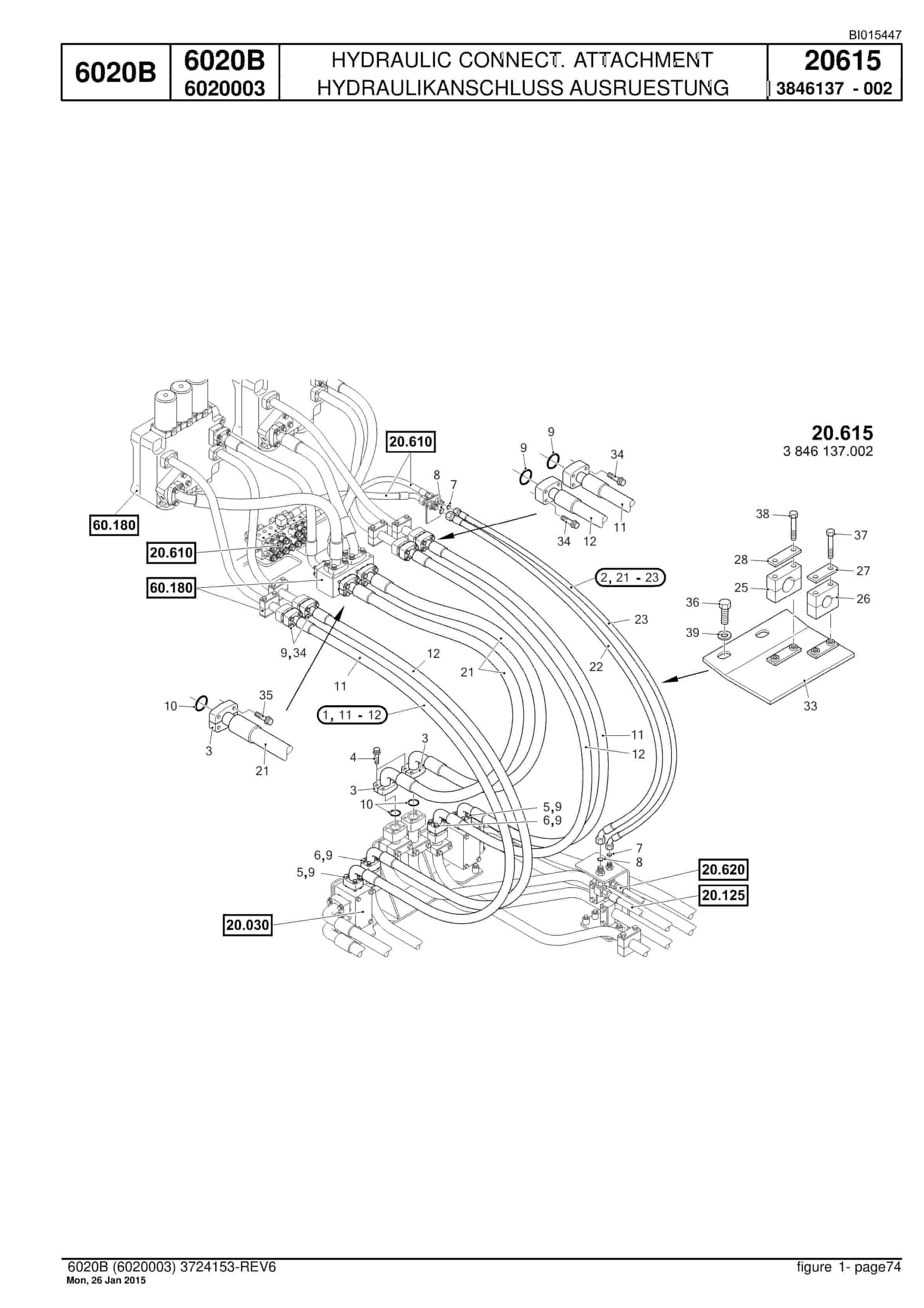 Caterpillar 6020B Hydraulic Shovel Spare Parts Manual BI015447-2