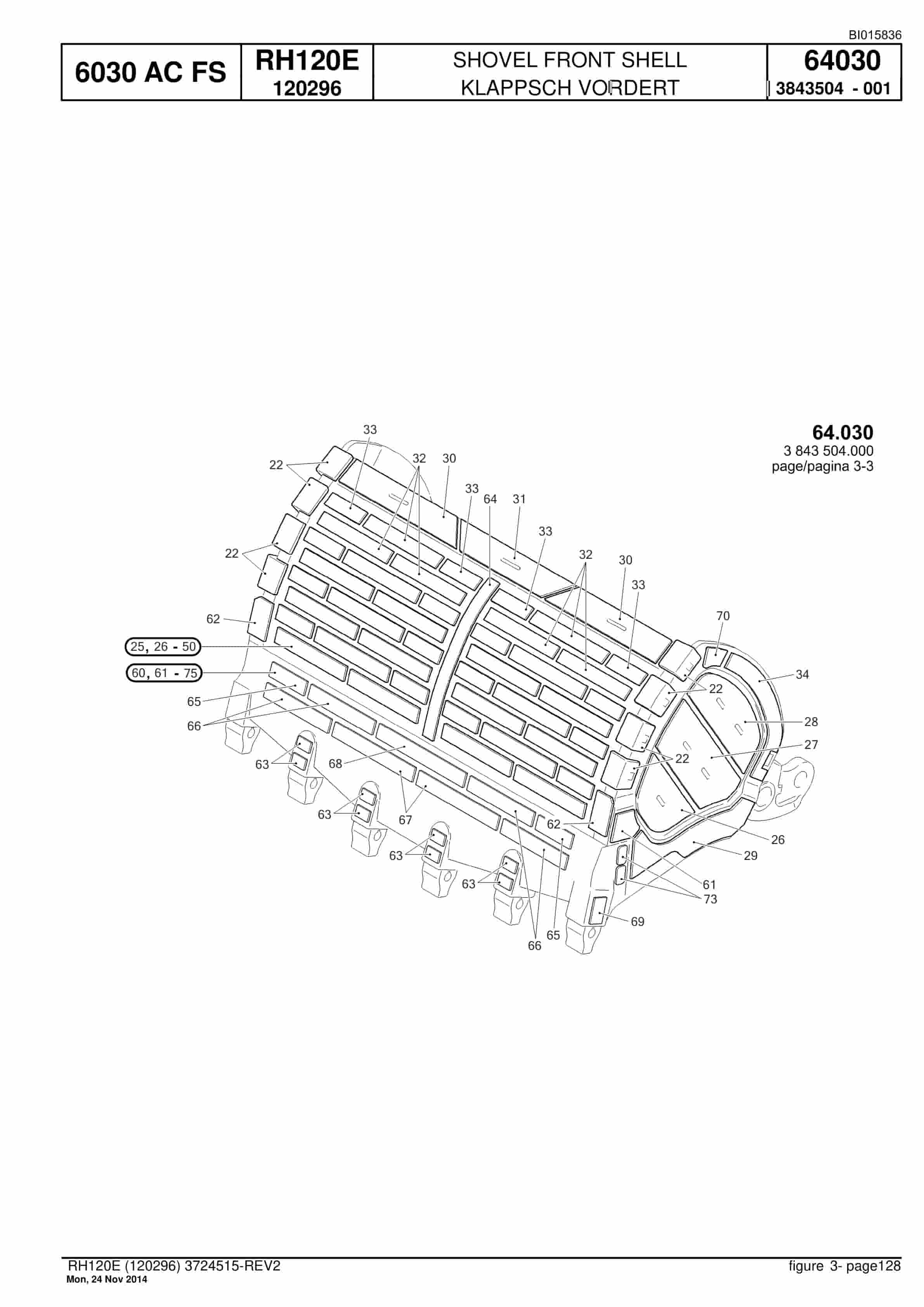 Caterpillar 6030 AC FS Hydraulic Shovel Spare Parts Manual BI015836-4