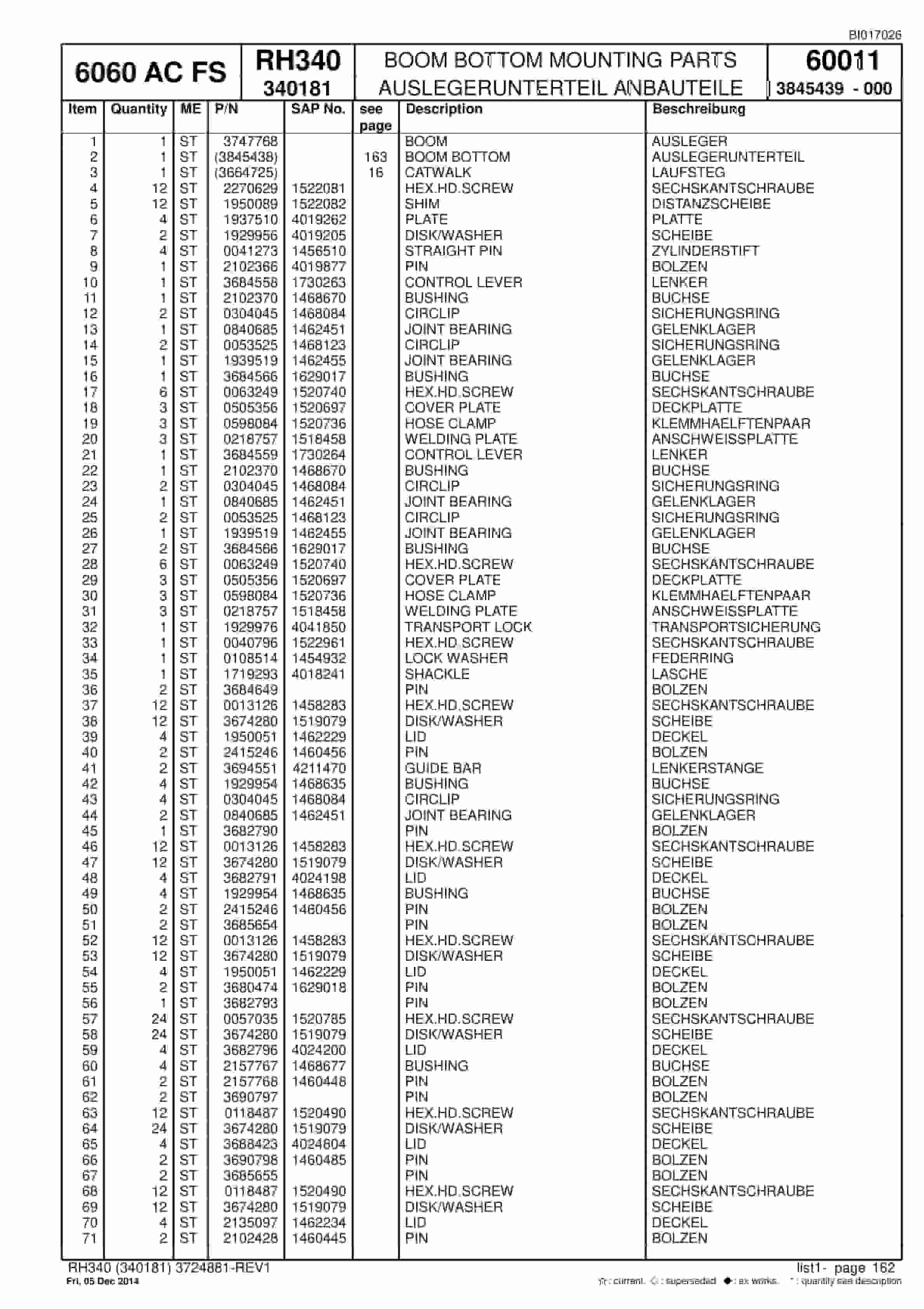 Caterpillar 6030 AC FS Hydraulic Shovel Spare Parts Manual BI017026-4