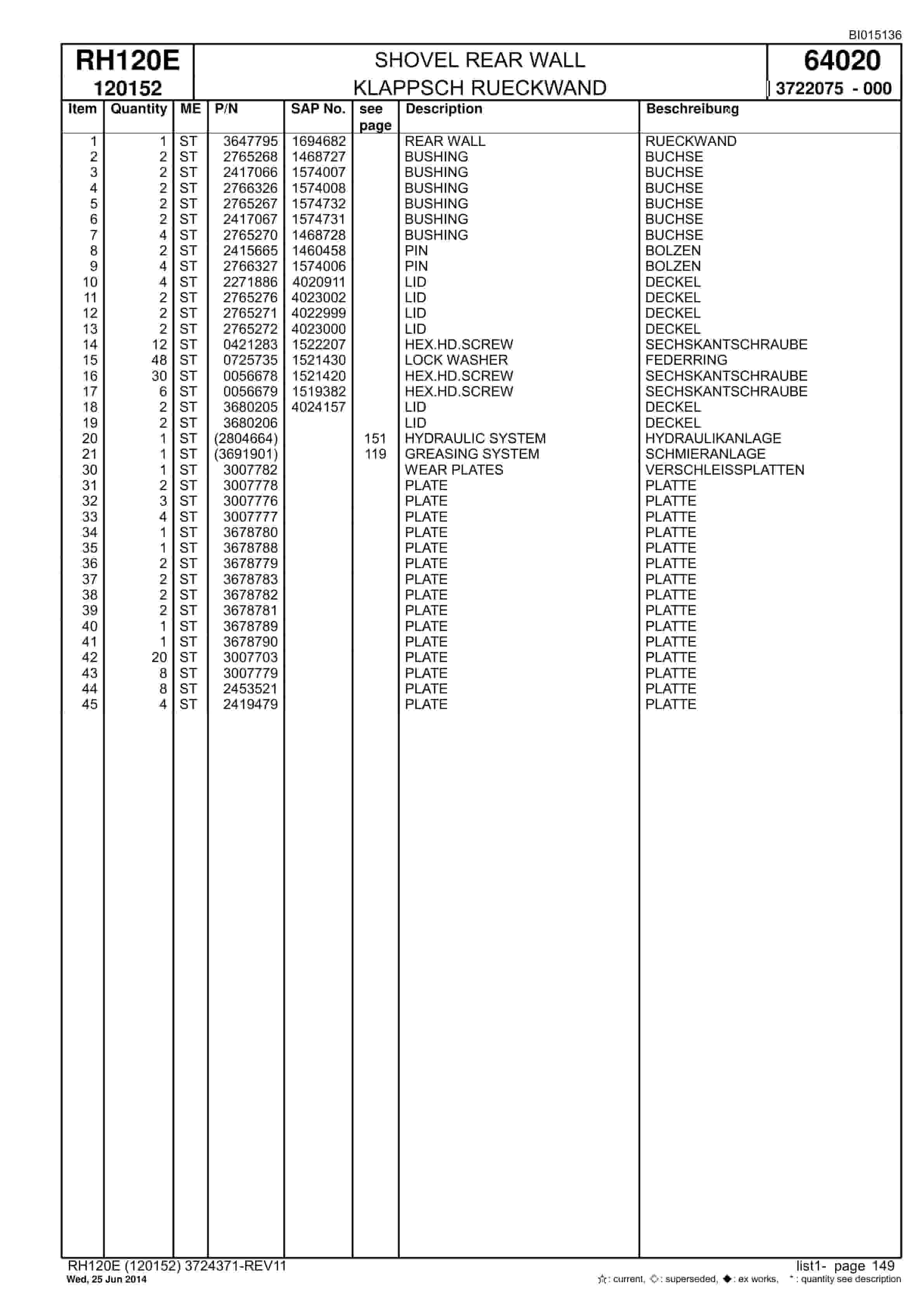 Caterpillar 6030 FS Hydraulic Shovel Spare Parts Manual BI015136-4