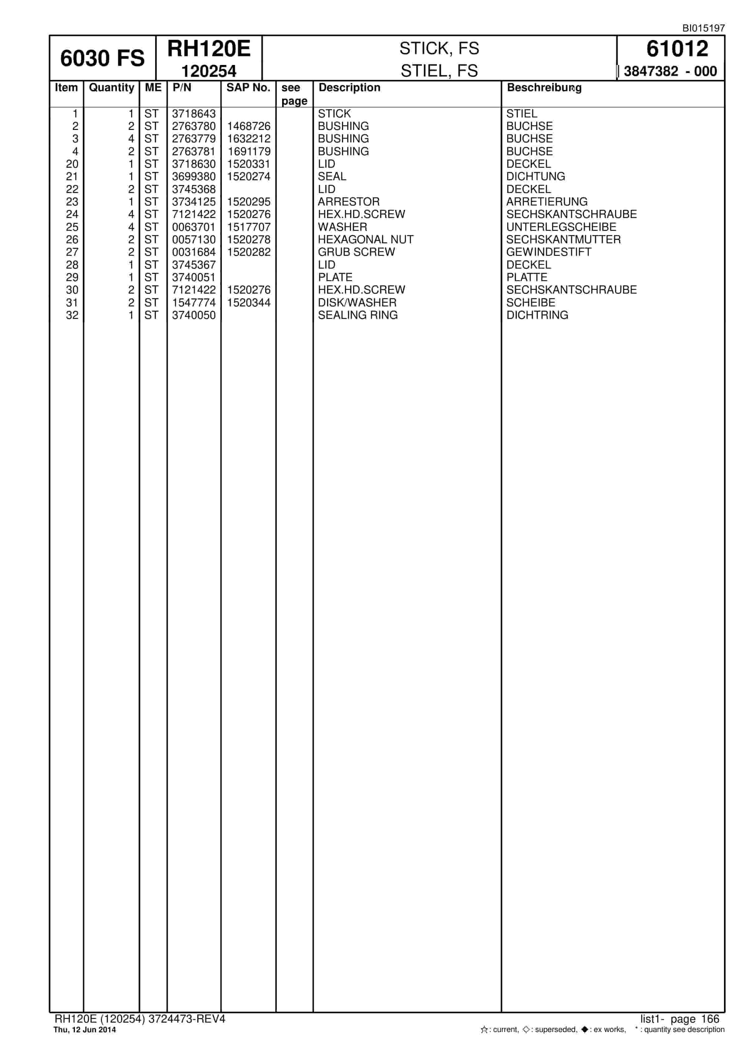 Caterpillar 6030 FS Hydraulic Shovel Spare Parts Manual BI015197-4