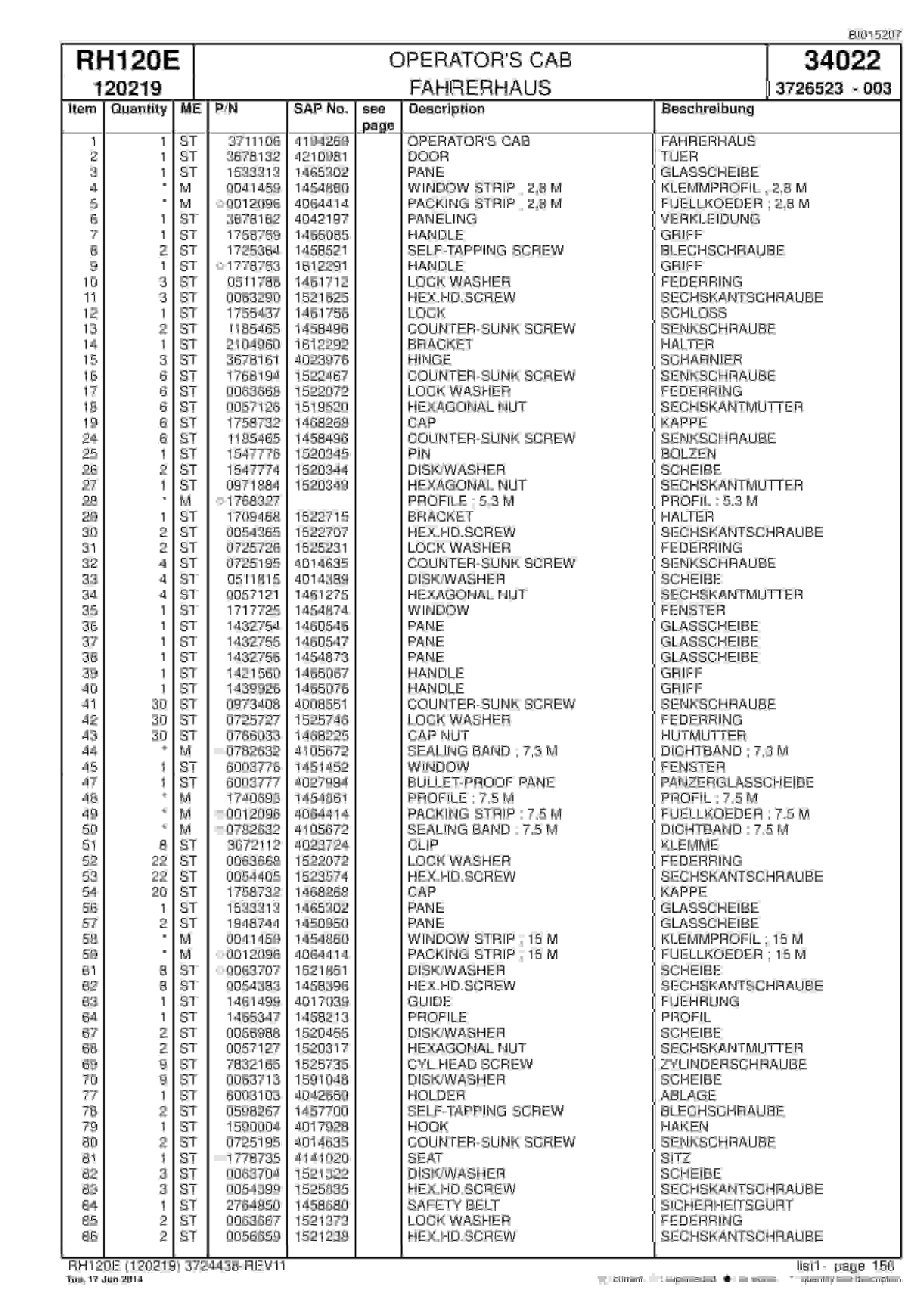 Caterpillar 6030 FS Hydraulic Shovel Spare Parts Manual BI015207-3