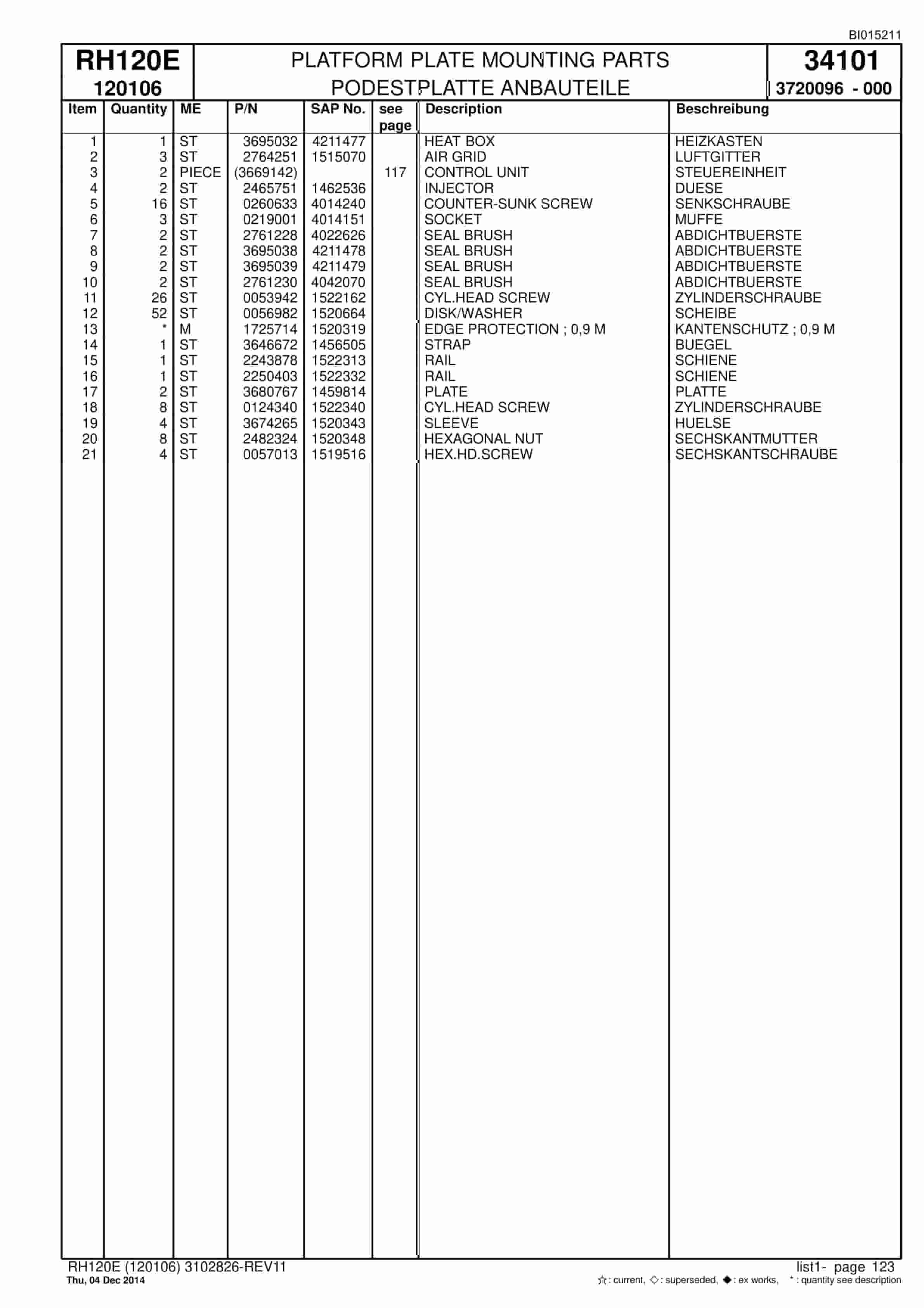 Caterpillar 6030 FS Hydraulic Shovel Spare Parts Manual BI015211-3