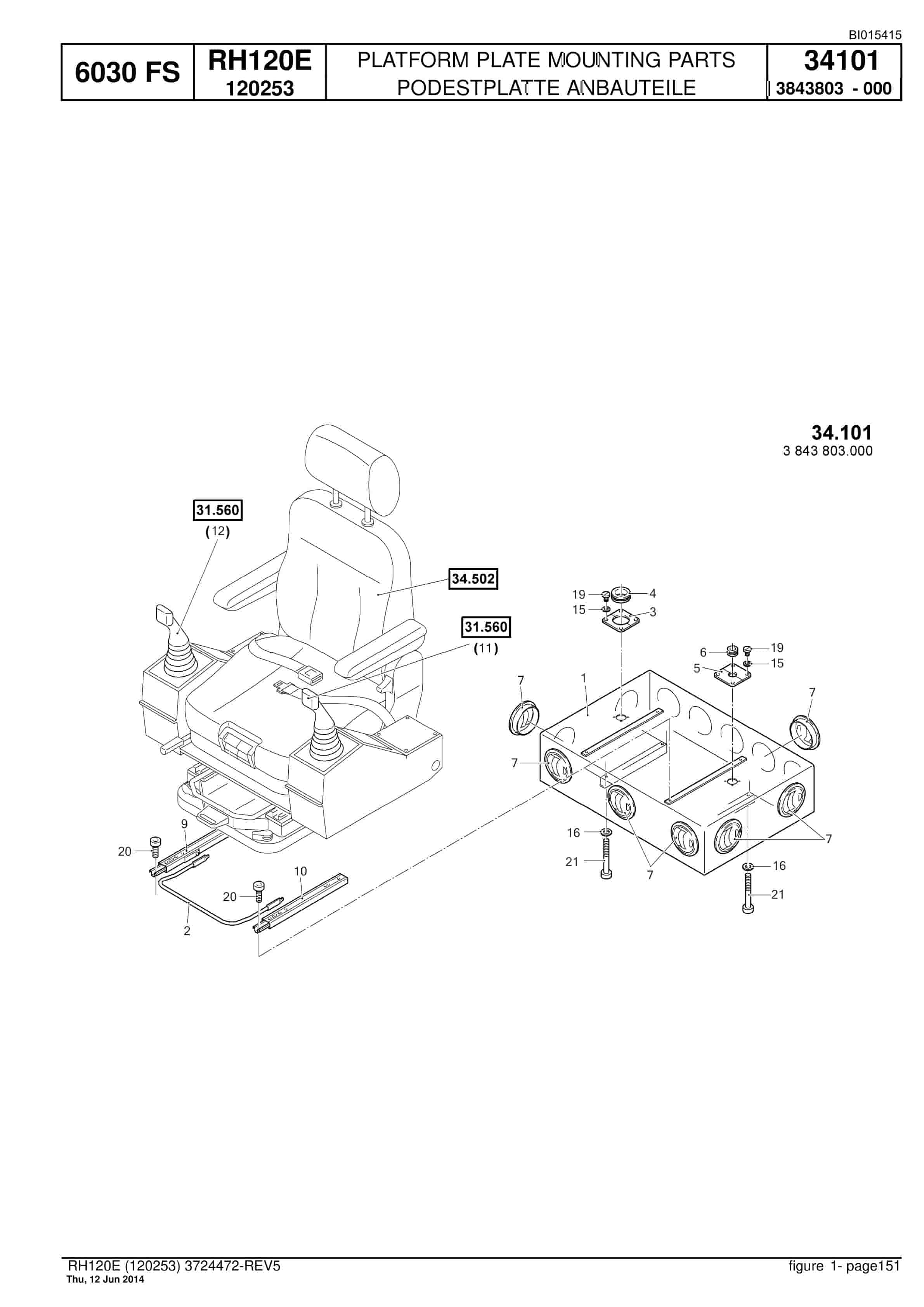 Caterpillar 6030 FS Hydraulic Shovel Spare Parts Manual BI015415-3