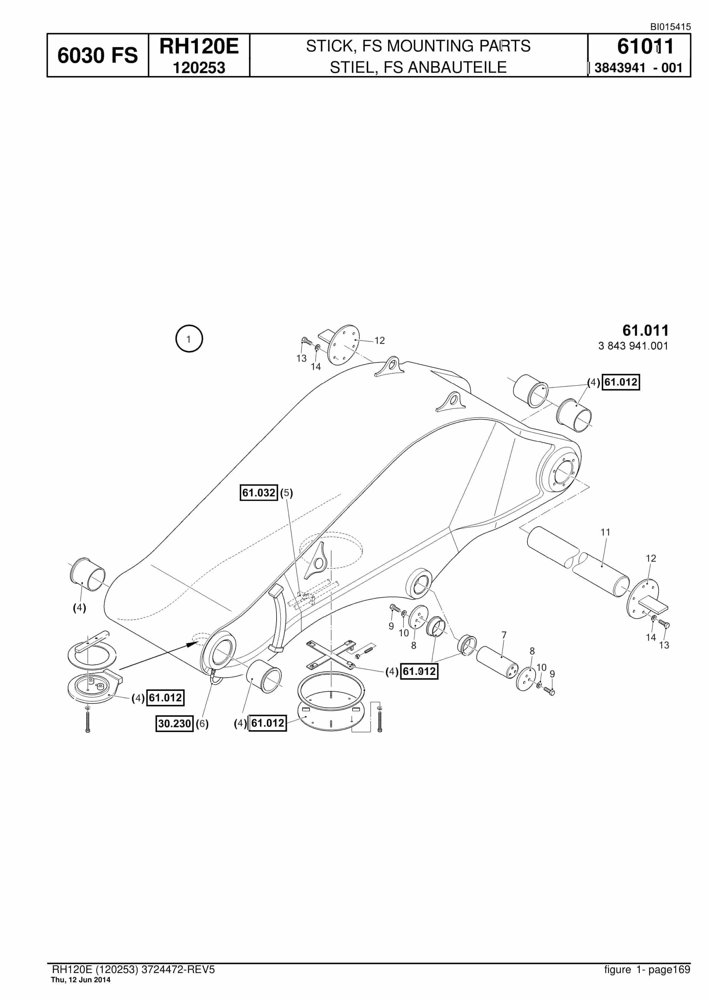 Caterpillar 6030 FS Hydraulic Shovel Spare Parts Manual BI015415-4
