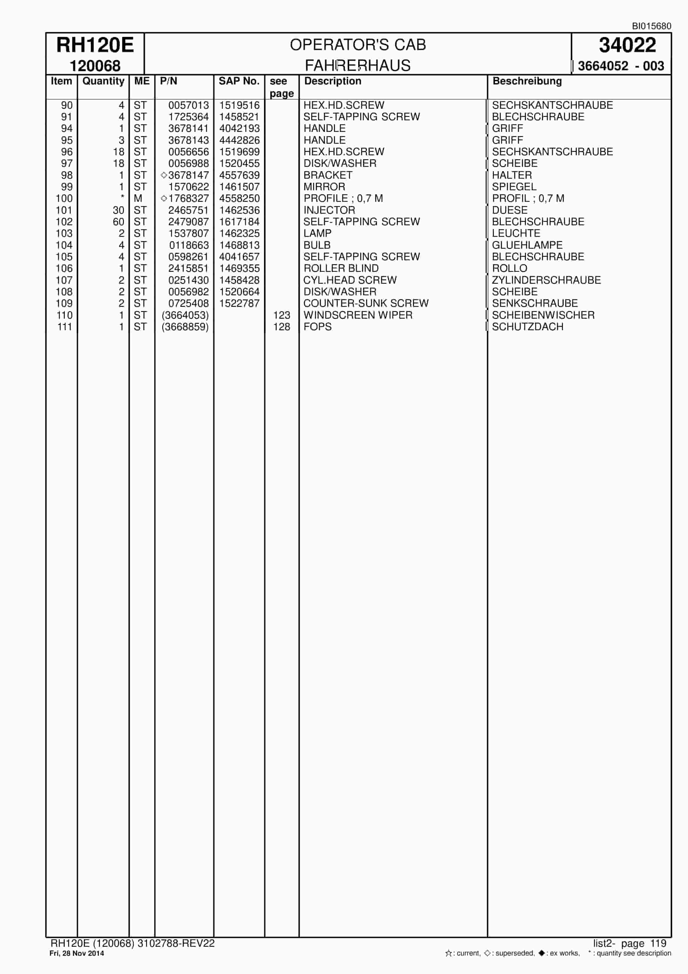 Caterpillar 6030 FS Hydraulic Shovel Spare Parts Manual BI015680-3