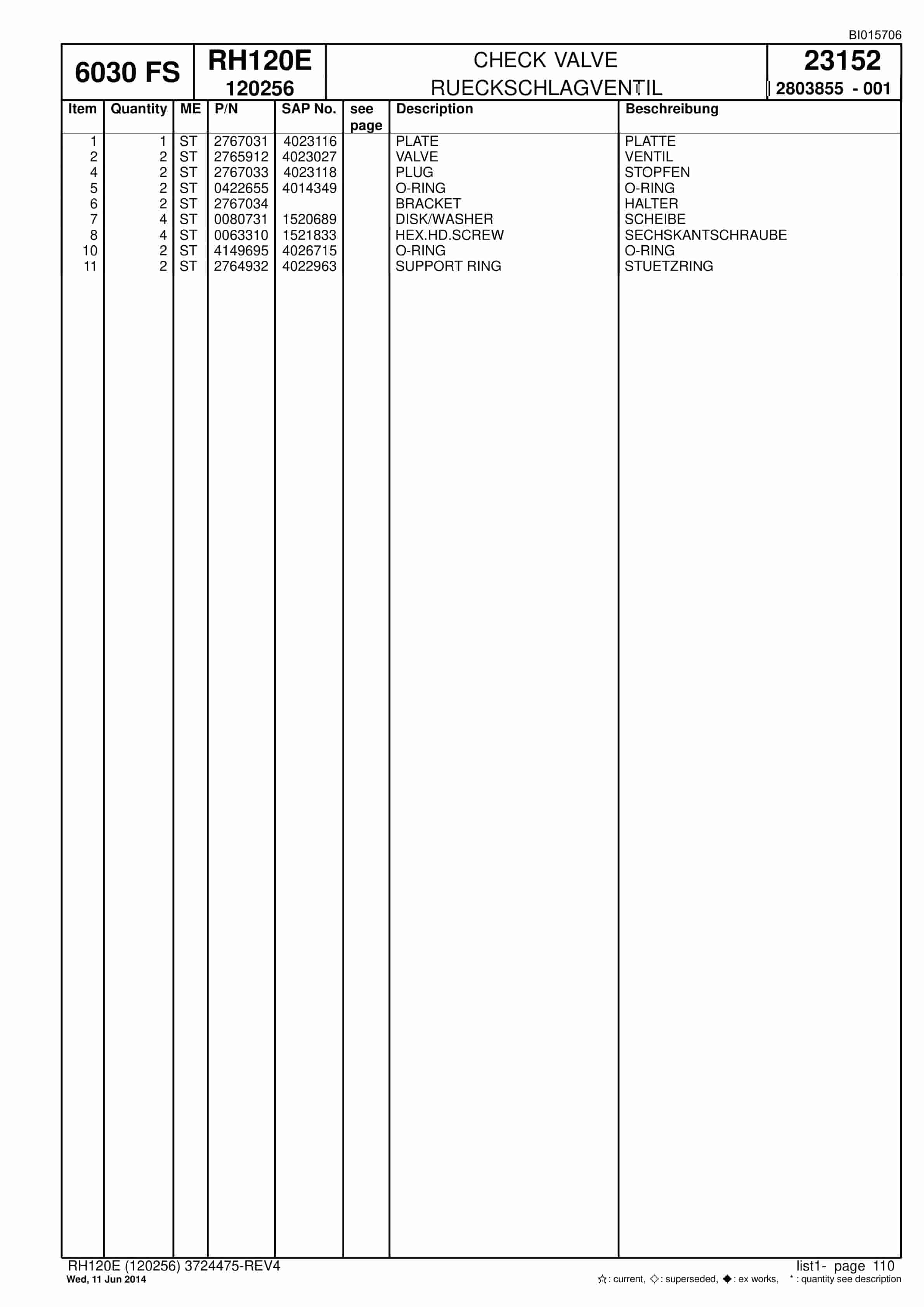 Caterpillar 6030 FS Hydraulic Shovel Spare Parts Manual BI015706-2