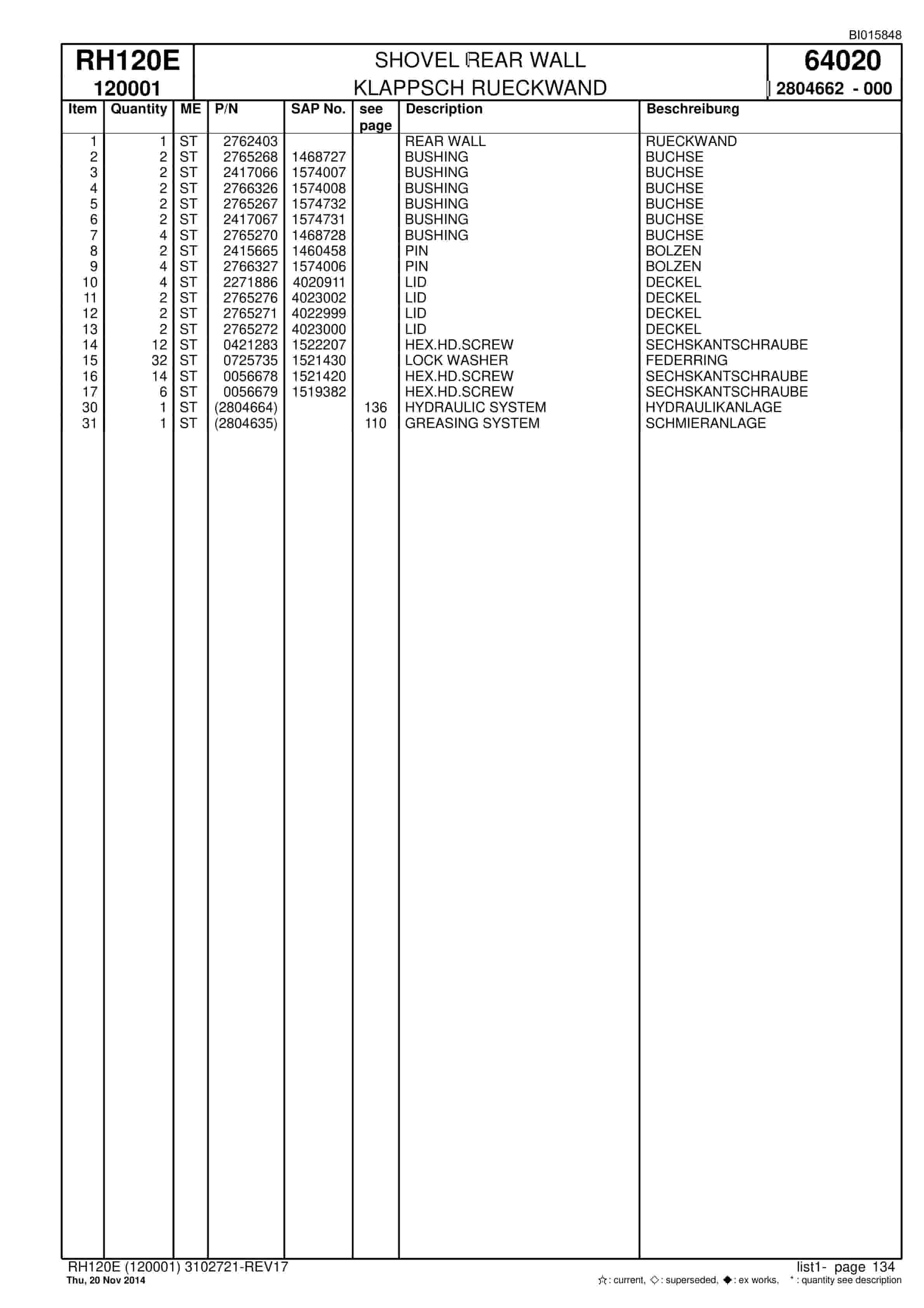 Caterpillar 6030 FS Hydraulic Shovel Spare Parts Manual BI015848-4