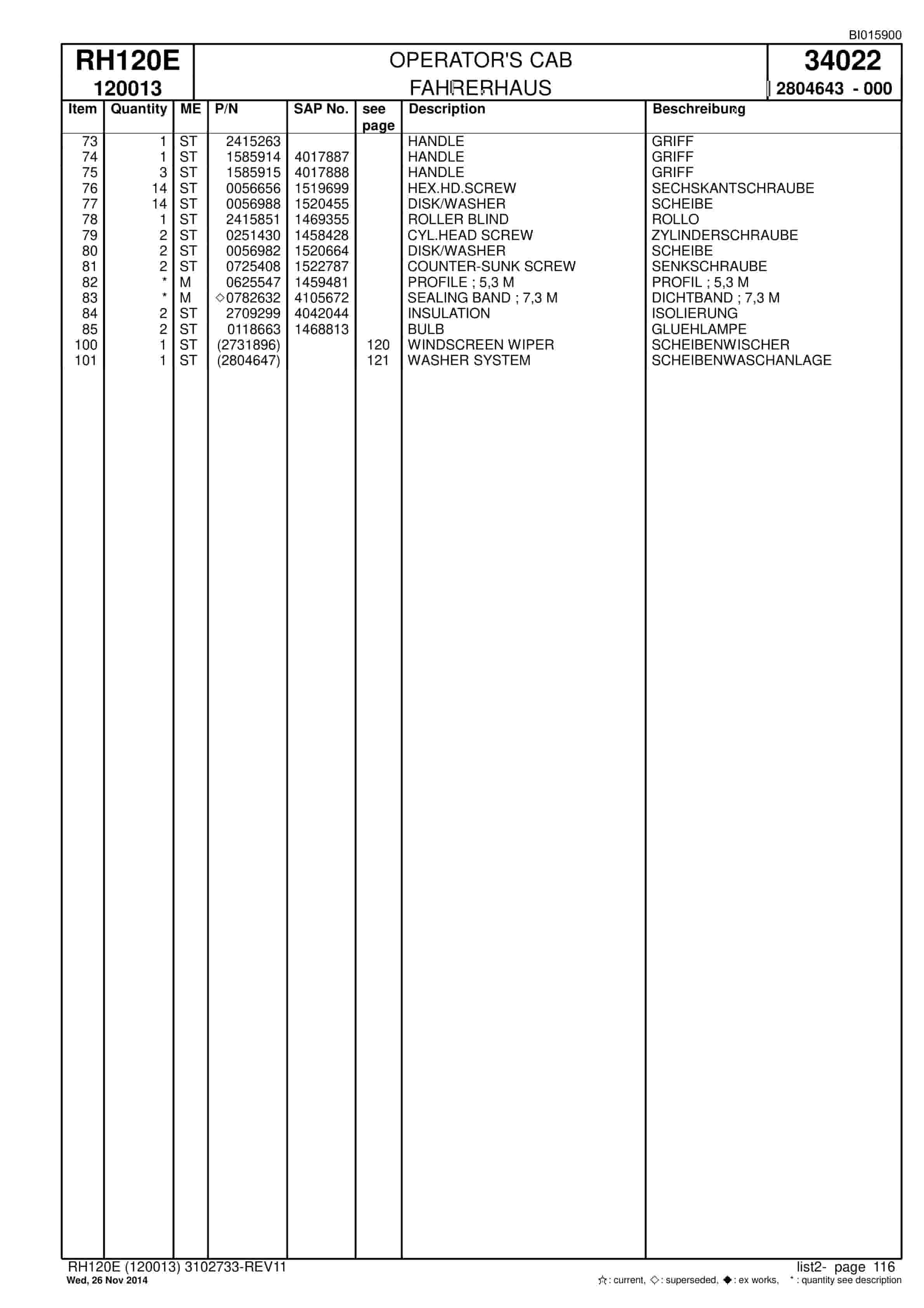 Caterpillar 6030 FS Hydraulic Shovel Spare Parts Manual BI015900-3