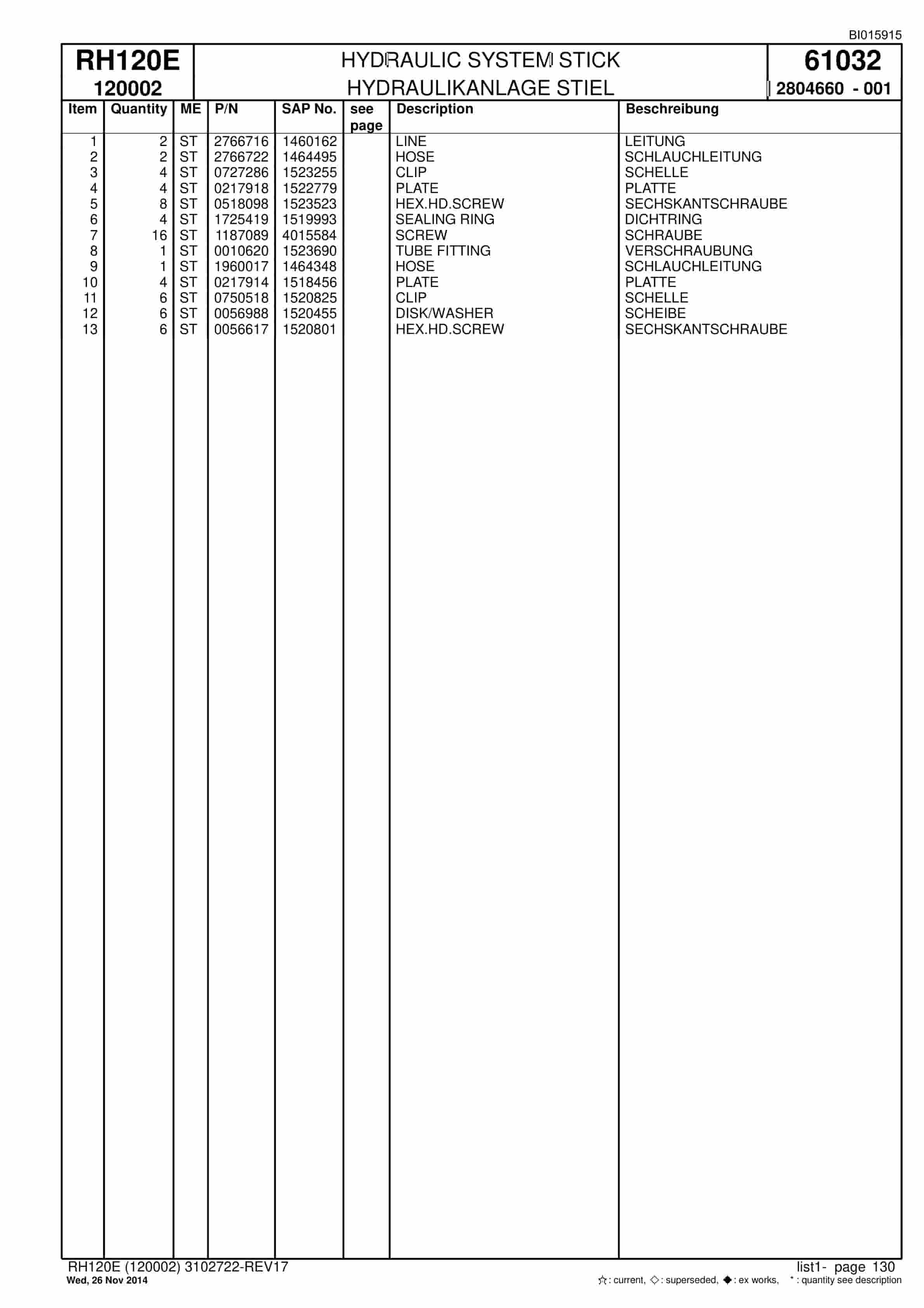 Caterpillar 6030 FS Hydraulic Shovel Spare Parts Manual BI015915-4