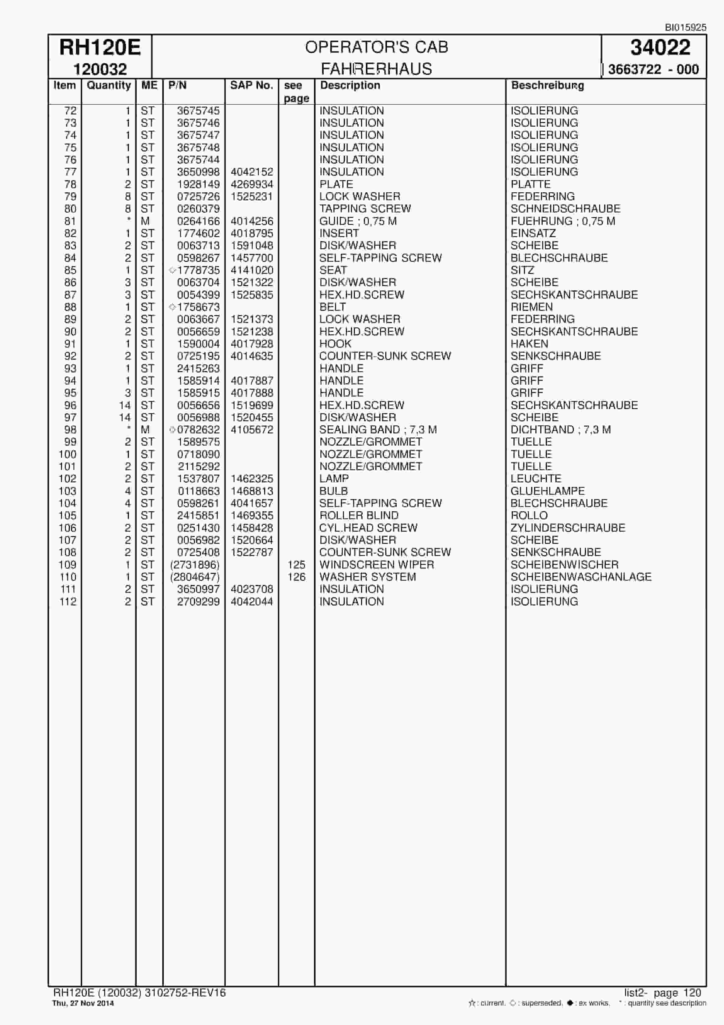 Caterpillar 6030 FS Hydraulic Shovel Spare Parts Manual BI015925-3
