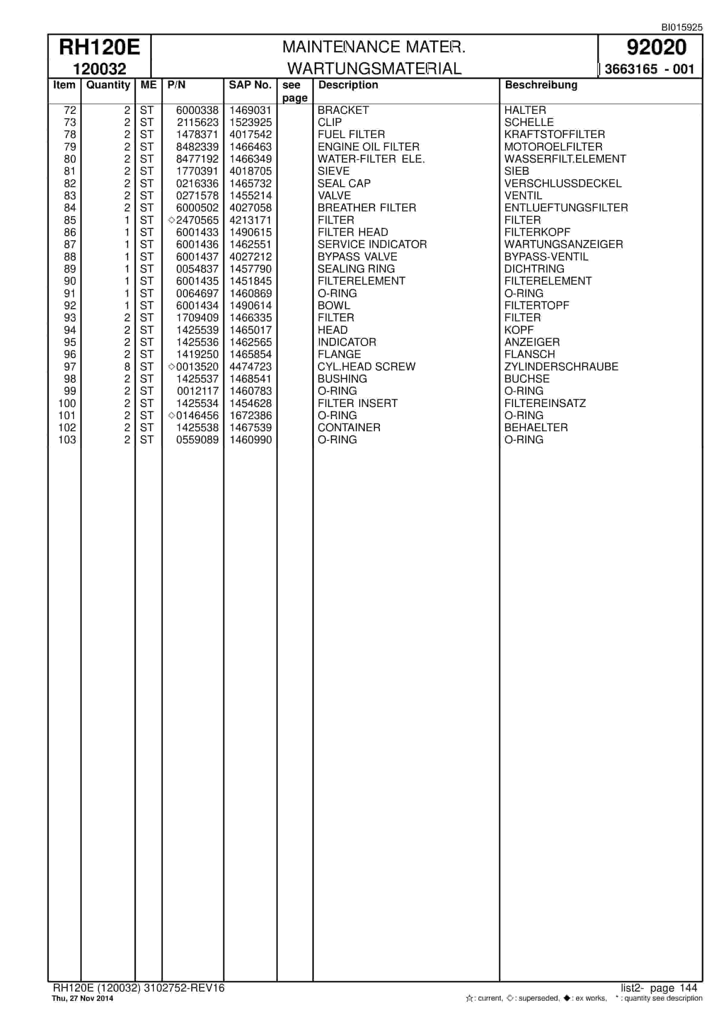 Caterpillar 6030 FS Hydraulic Shovel Spare Parts Manual BI015925-5