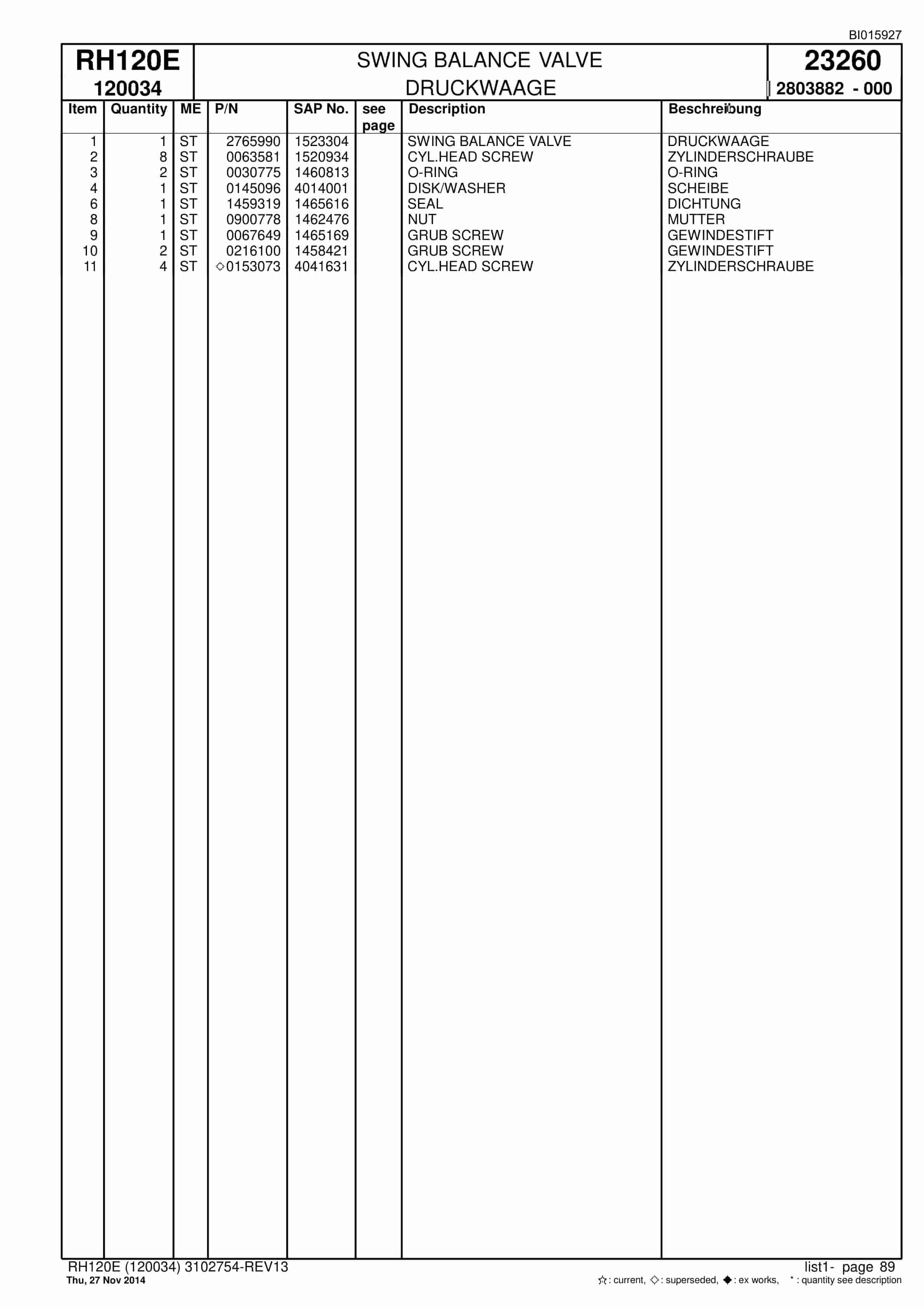 Caterpillar 6030 FS Hydraulic Shovel Spare Parts Manual BI015927-2