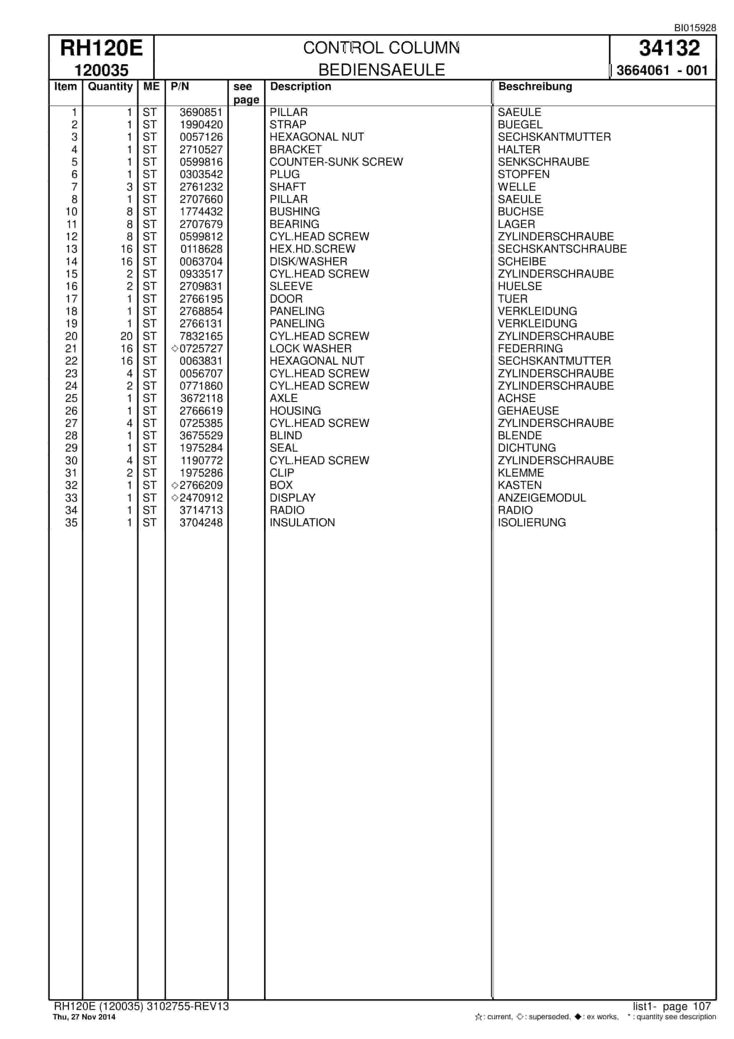 Caterpillar 6030 FS Hydraulic Shovel Spare Parts Manual BI015928-3