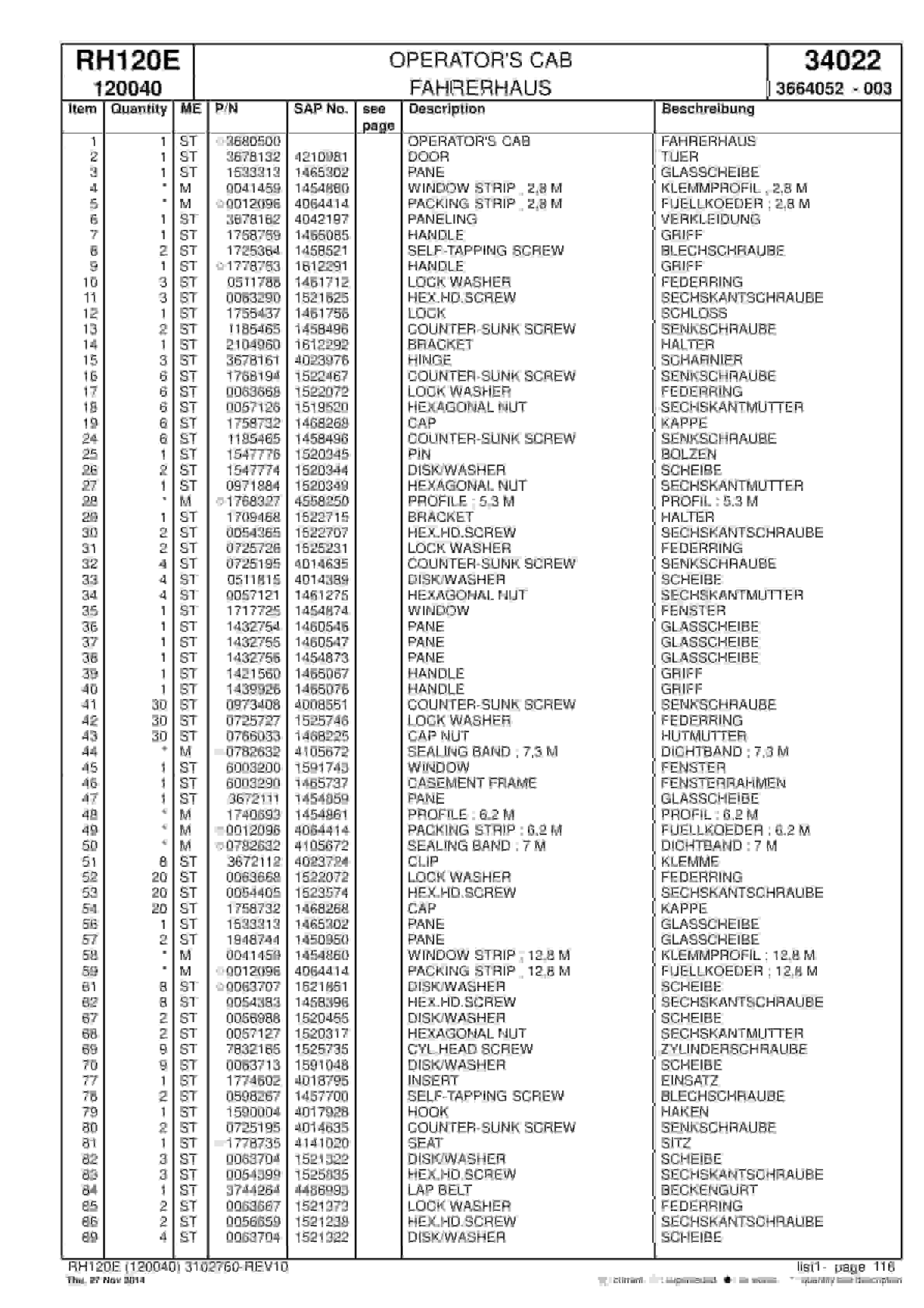 Caterpillar 6030 FS Hydraulic Shovel Spare Parts Manual BI015933-3