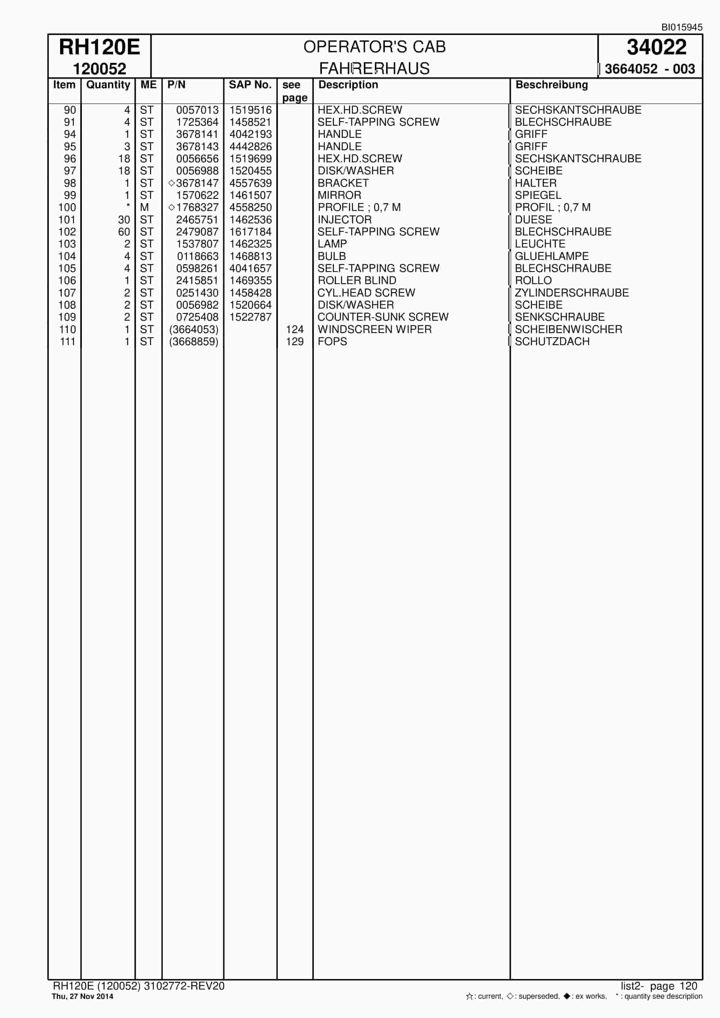 Caterpillar 6030 FS Hydraulic Shovel Spare Parts Manual BI015945-3