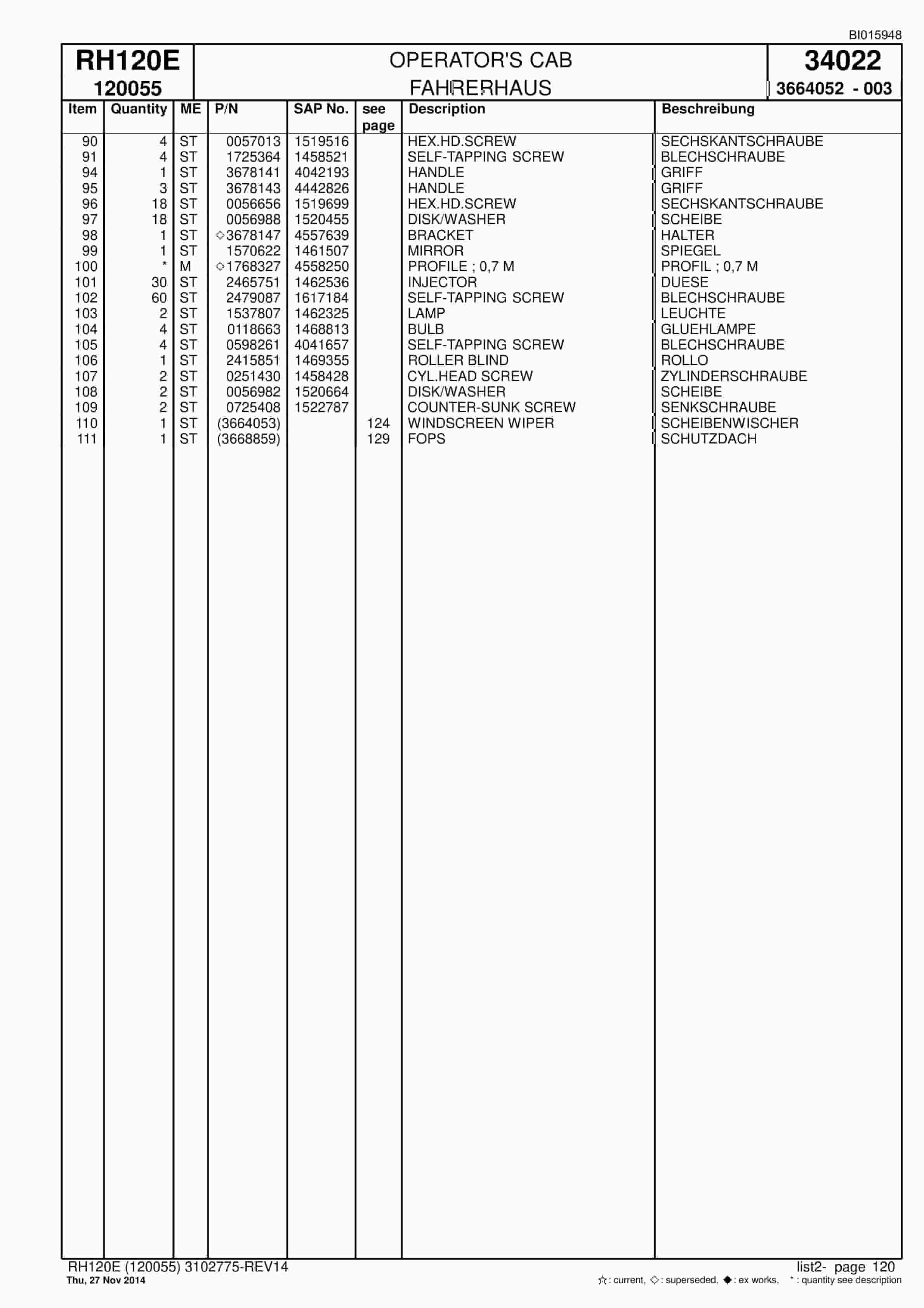 Caterpillar 6030 FS Hydraulic Shovel Spare Parts Manual BI015948-3