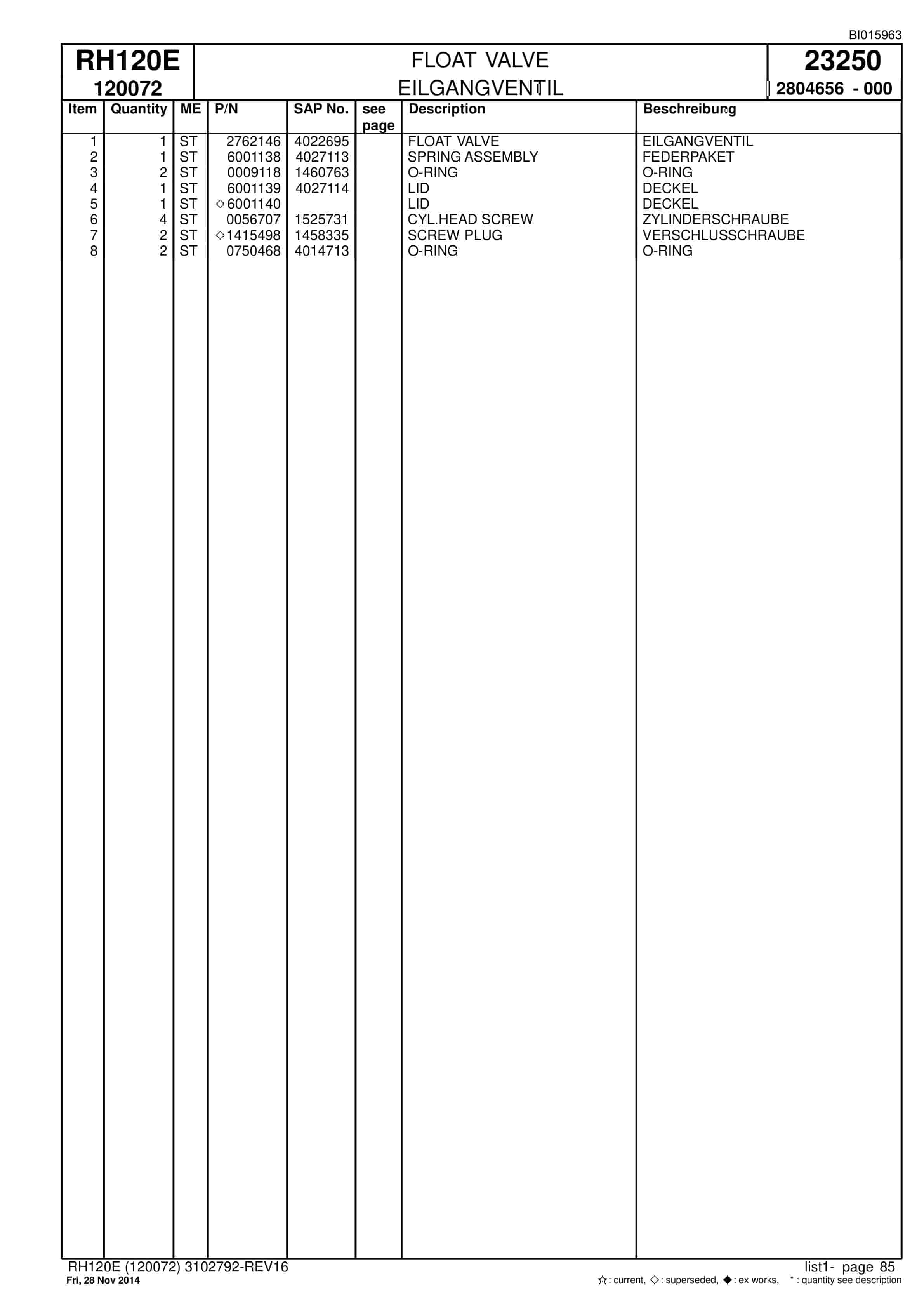 Caterpillar 6030 FS Hydraulic Shovel Spare Parts Manual BI015963-2