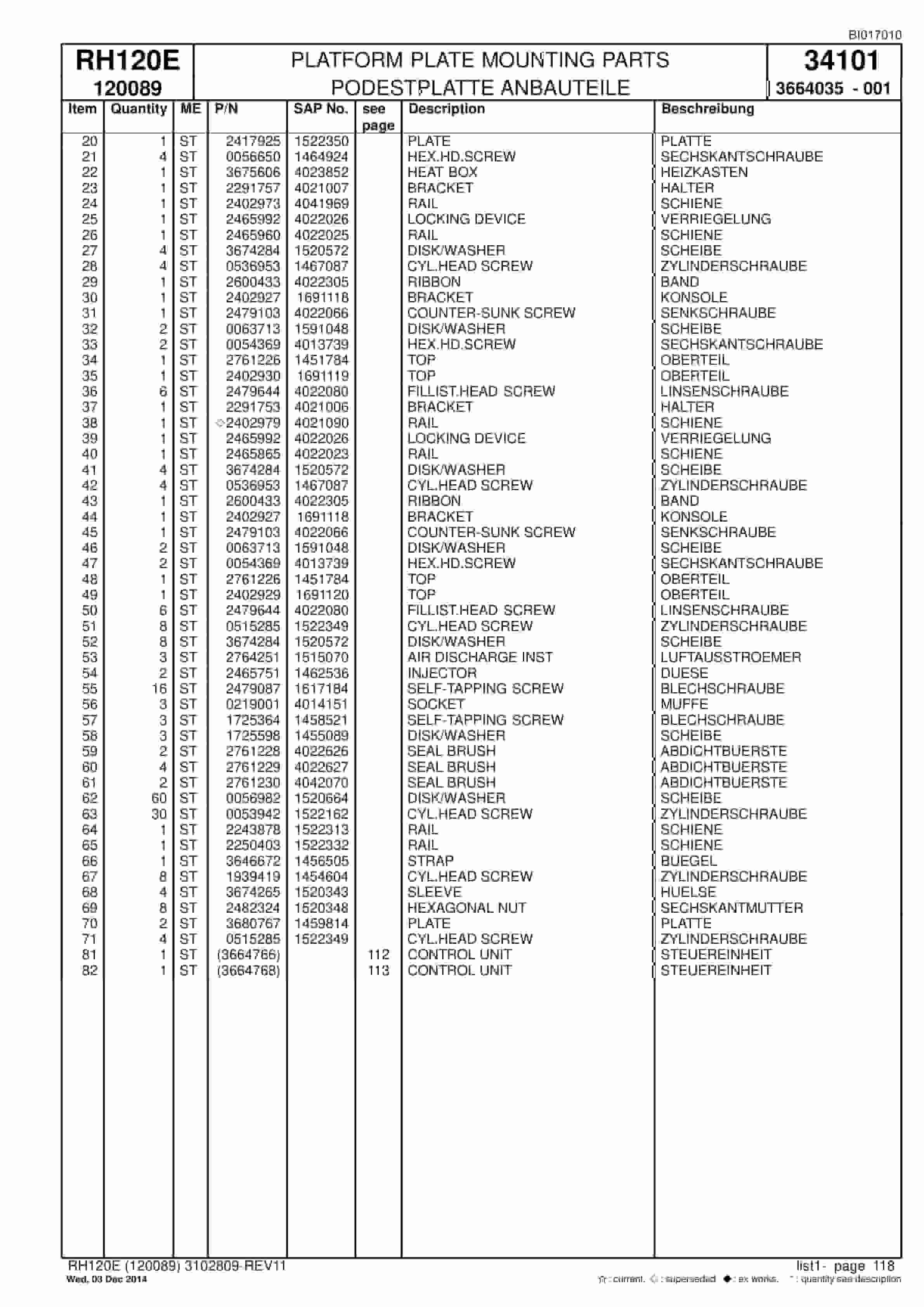 Caterpillar 6030 FS Hydraulic Shovel Spare Parts Manual BI017010-3