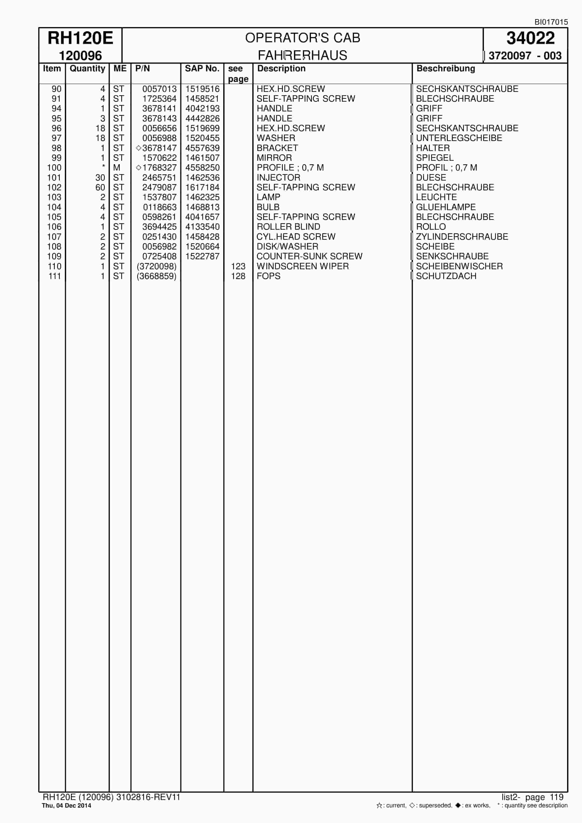 Caterpillar 6030 FS Hydraulic Shovel Spare Parts Manual BI017015-3