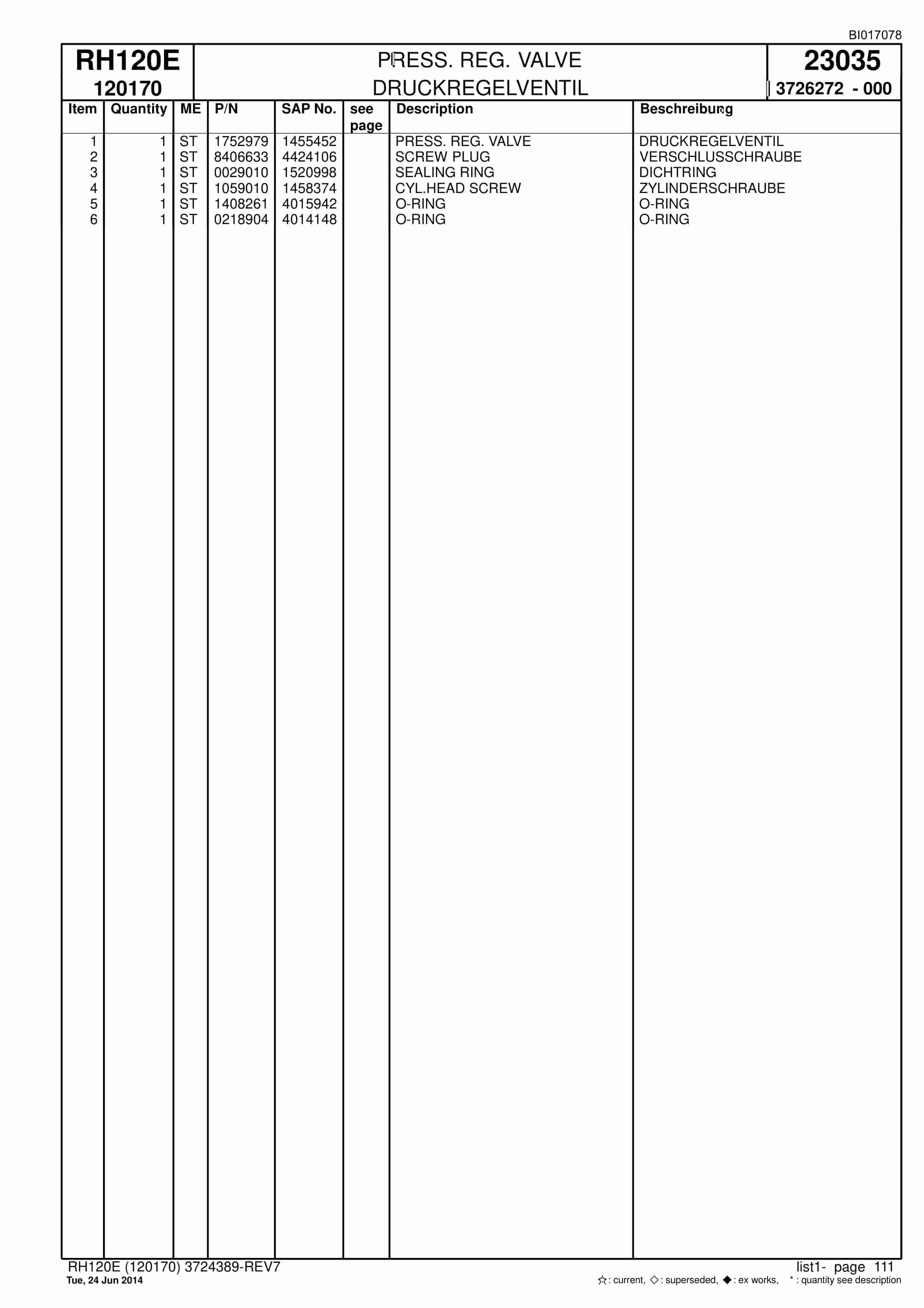 Caterpillar 6030 FS Hydraulic Shovel Spare Parts Manual BI017078-2