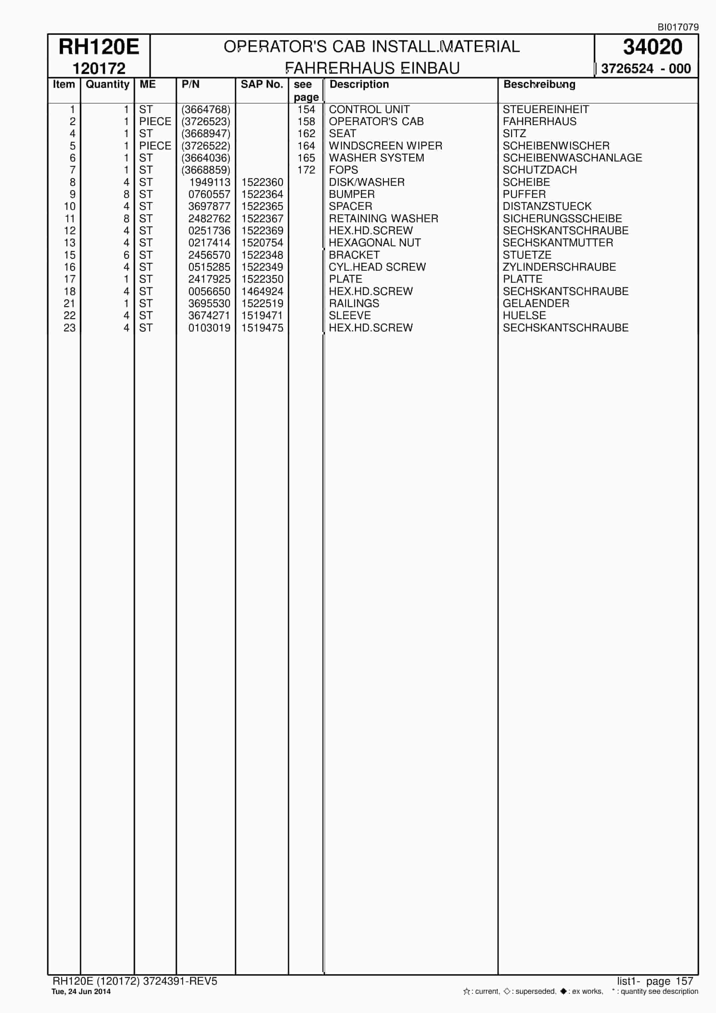 Caterpillar 6030 FS Hydraulic Shovel Spare Parts Manual BI017079-3
