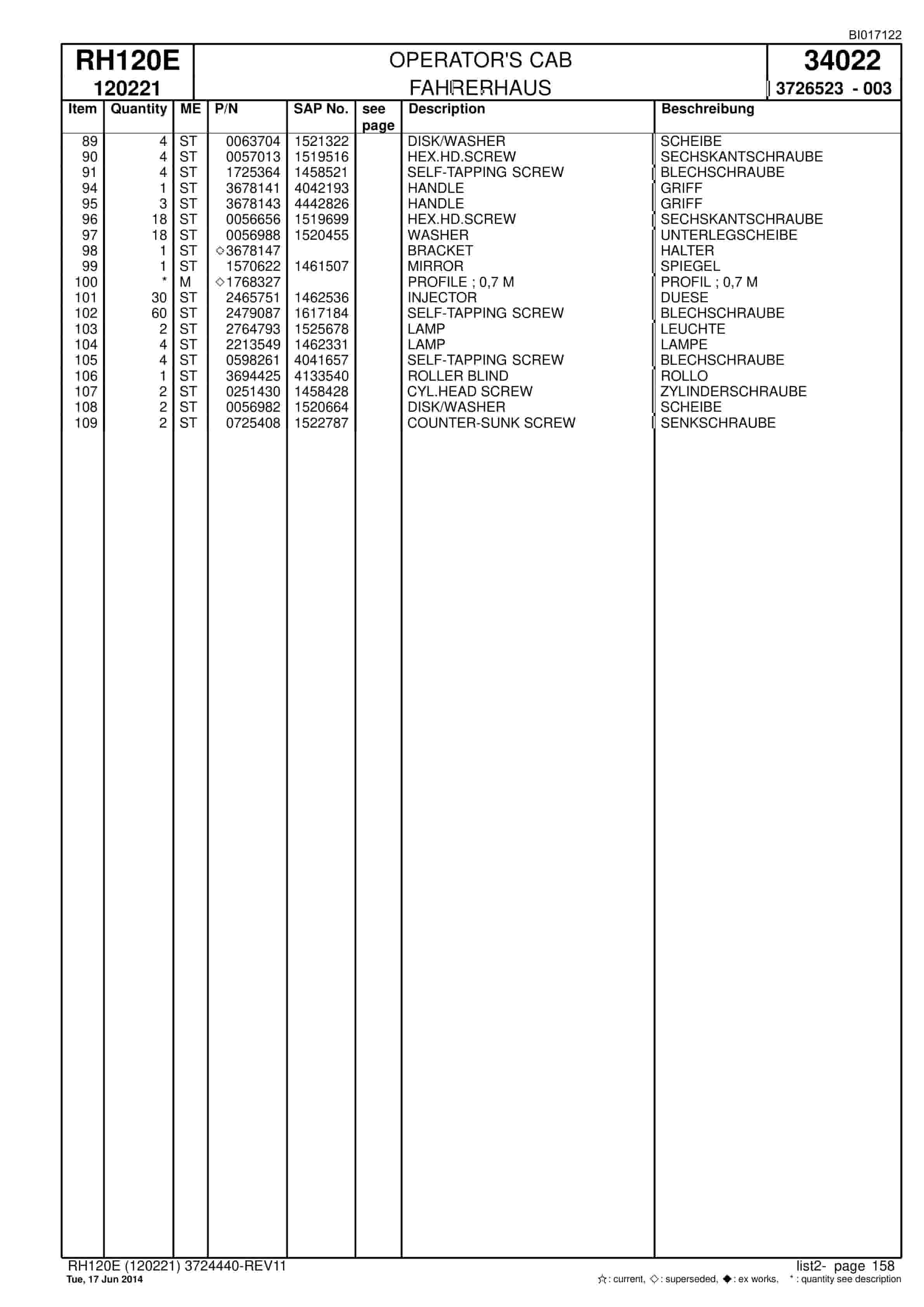 Caterpillar 6030 FS Hydraulic Shovel Spare Parts Manual BI017122-3