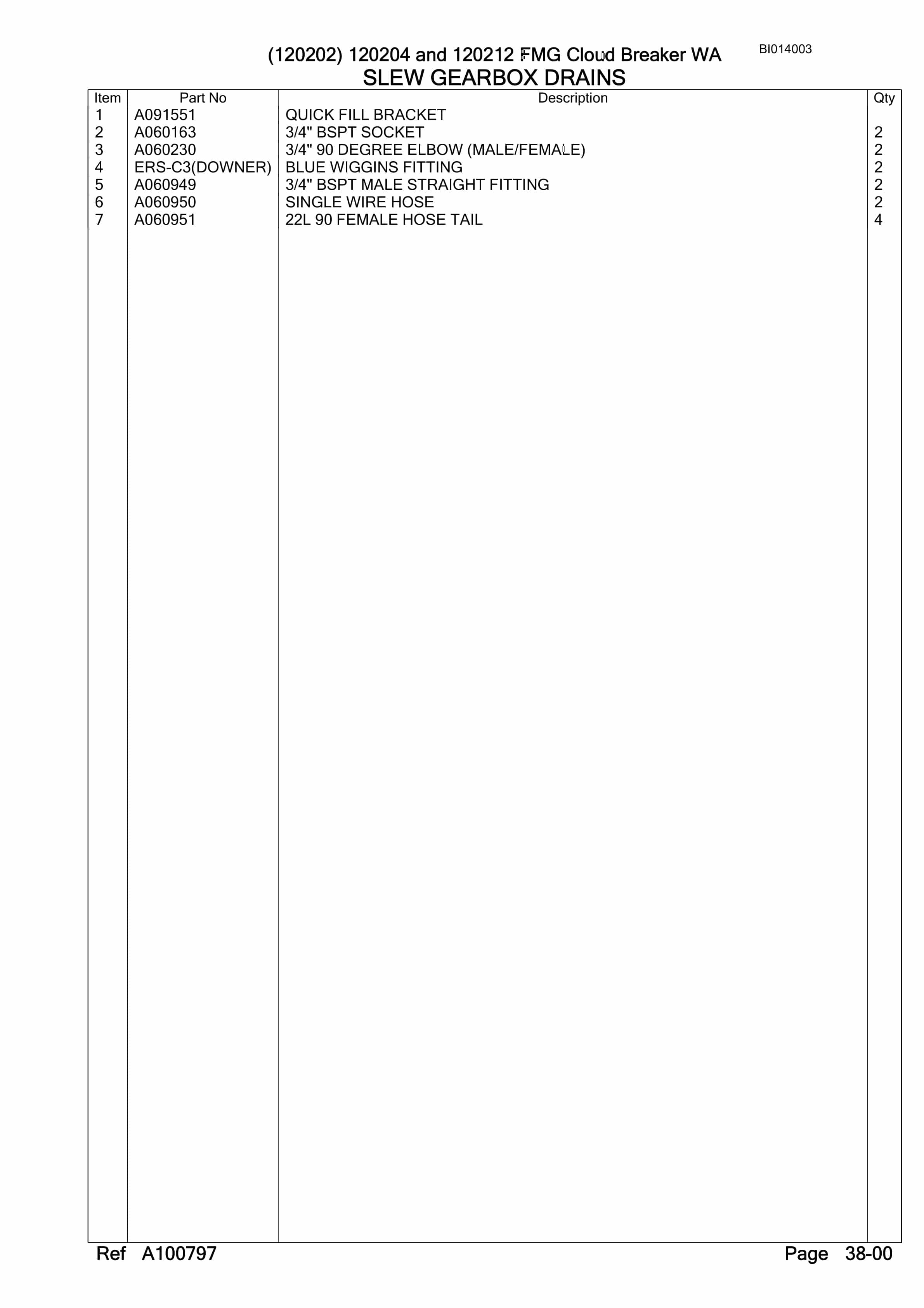 Caterpillar 6030 Hydraulic Shovel Australian Options - Parts Manual BI014003-3