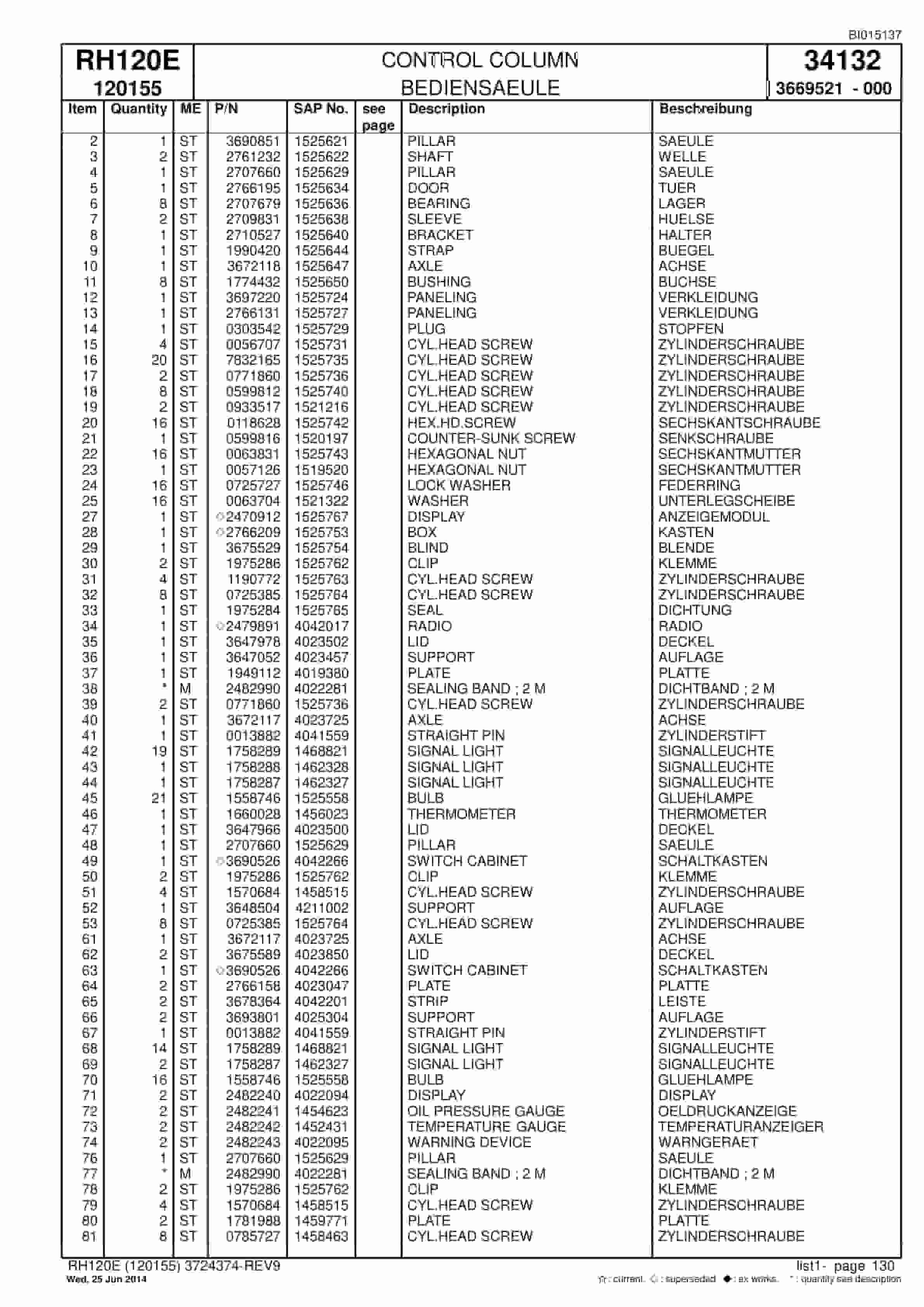 Caterpillar 6030 Hydraulic Shovel Spare Parts Manual BI015137-3