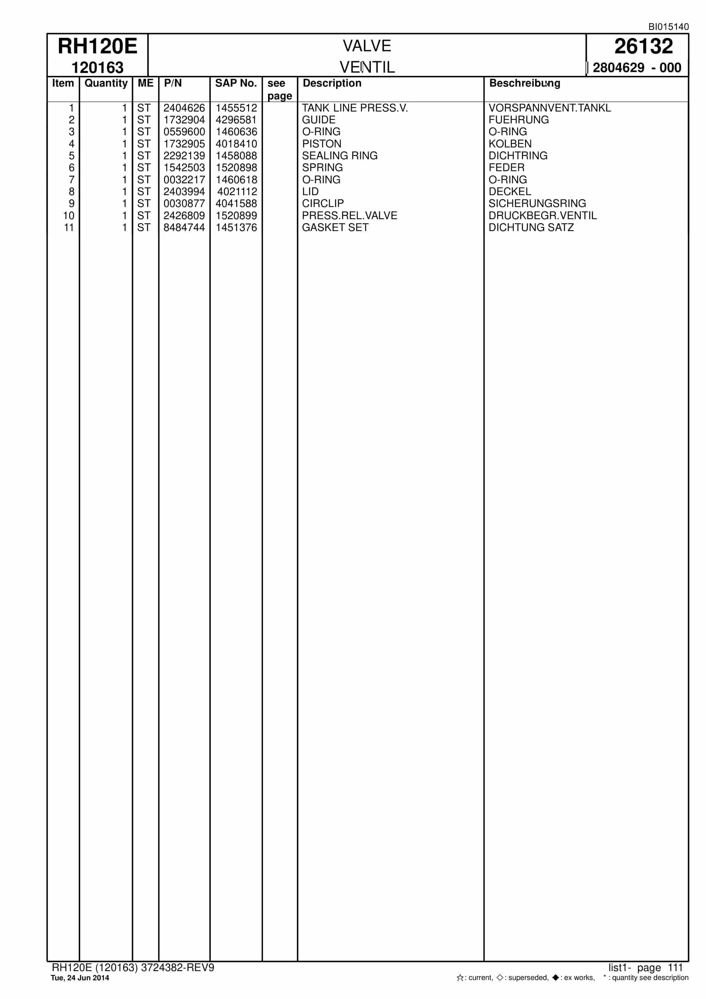 Caterpillar 6030 Hydraulic Shovel Spare Parts Manual BI015140-2