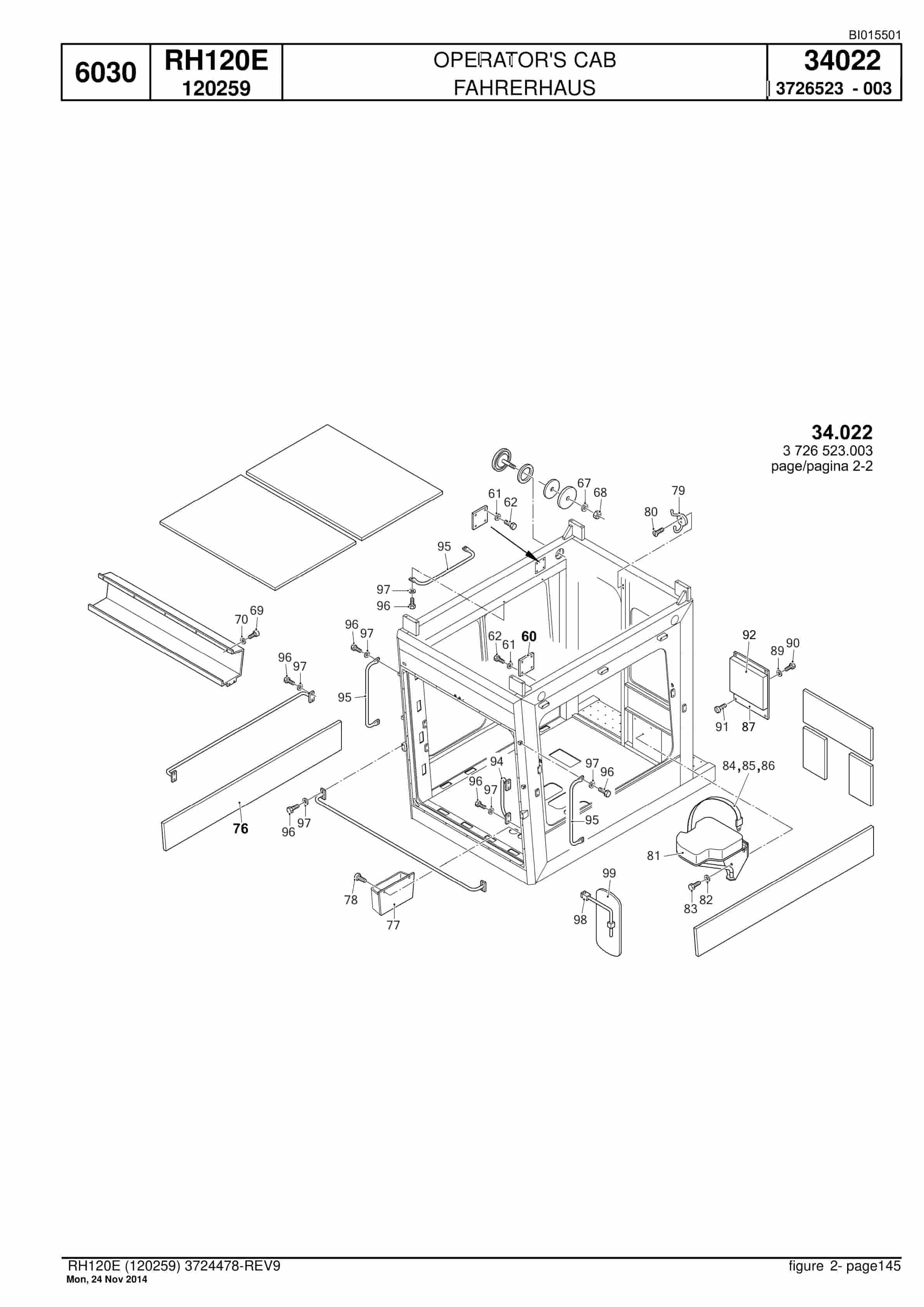 Caterpillar 6030 Hydraulic Shovel Spare Parts Manual BI015501-3