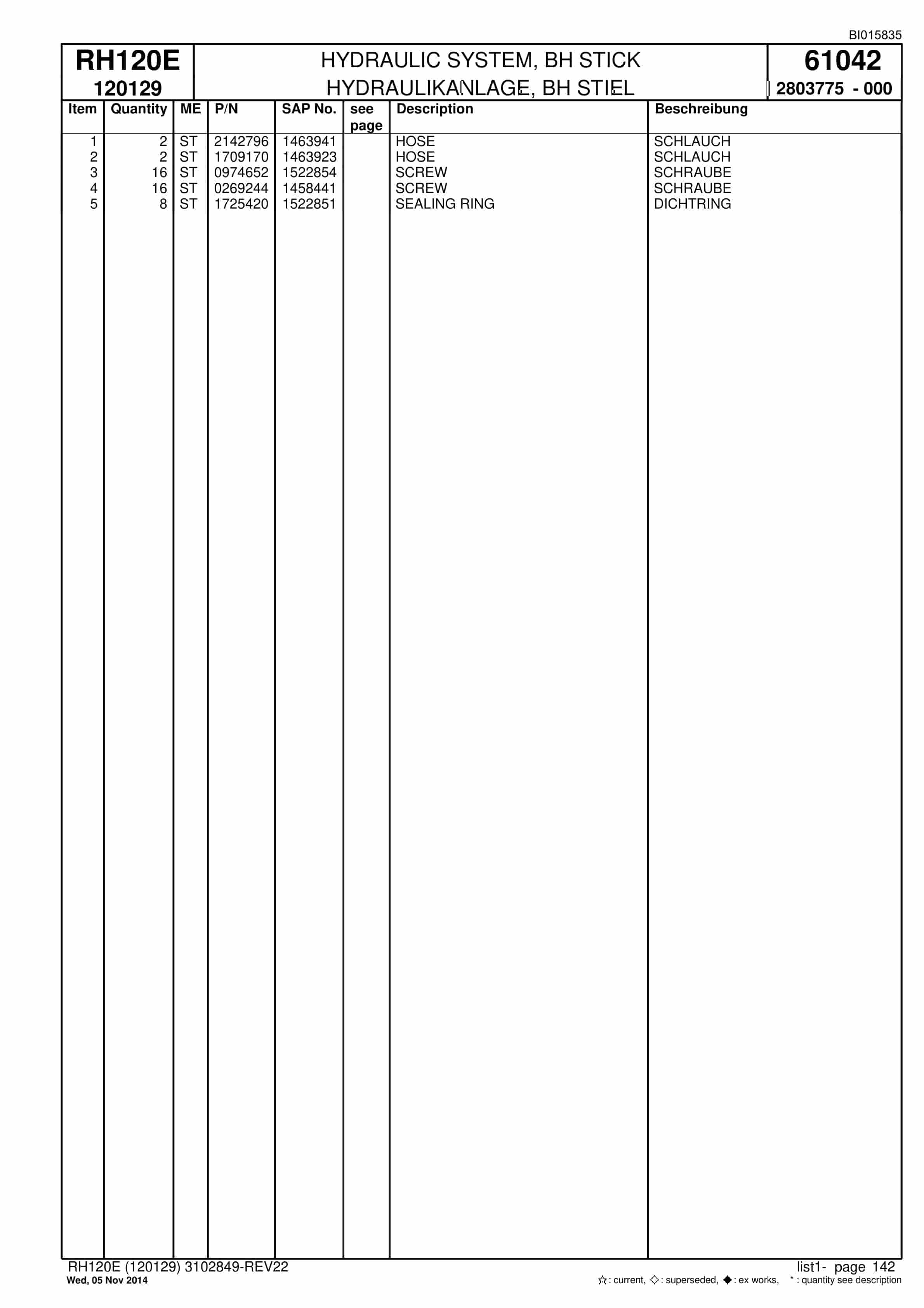 Caterpillar 6030 Hydraulic Shovel Spare Parts Manual BI015835-4