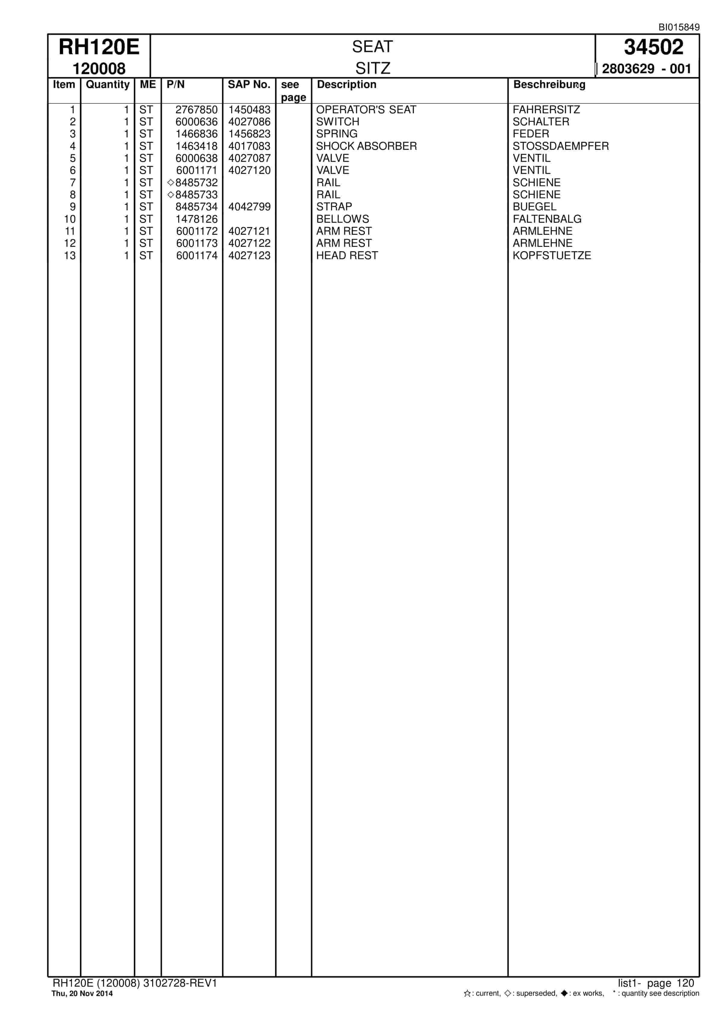 Caterpillar 6030 Hydraulic Shovel Spare Parts Manual BI015849-3