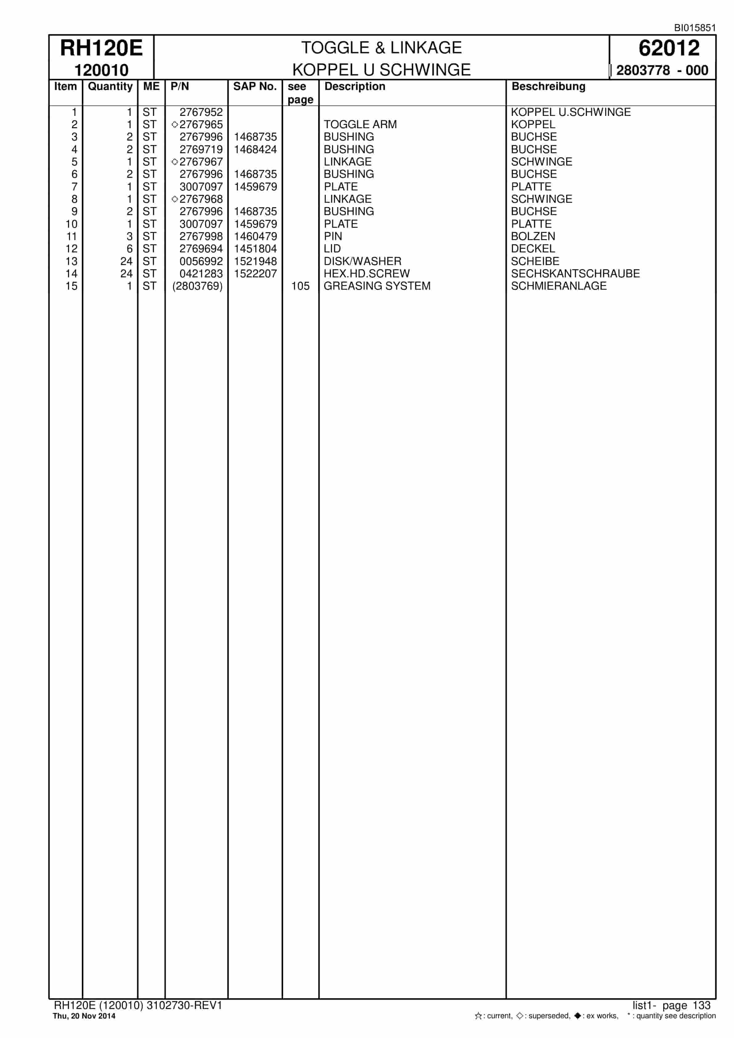 Caterpillar 6030 Hydraulic Shovel Spare Parts Manual BI015851-4