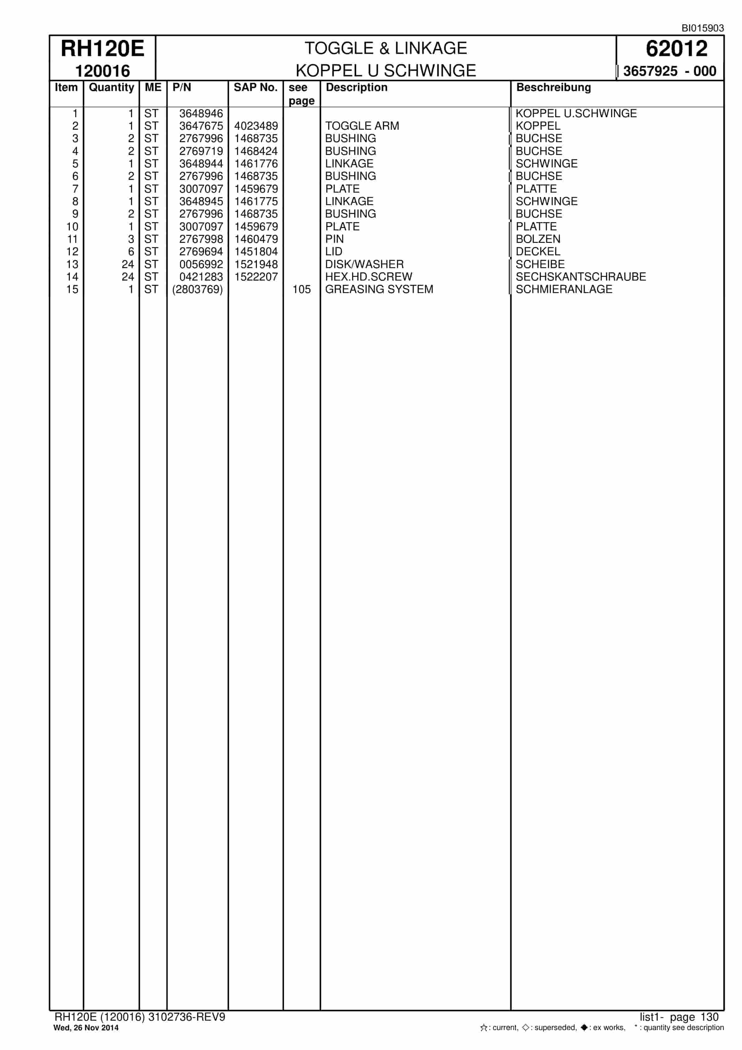 Caterpillar 6030 Hydraulic Shovel Spare Parts Manual BI015903-4