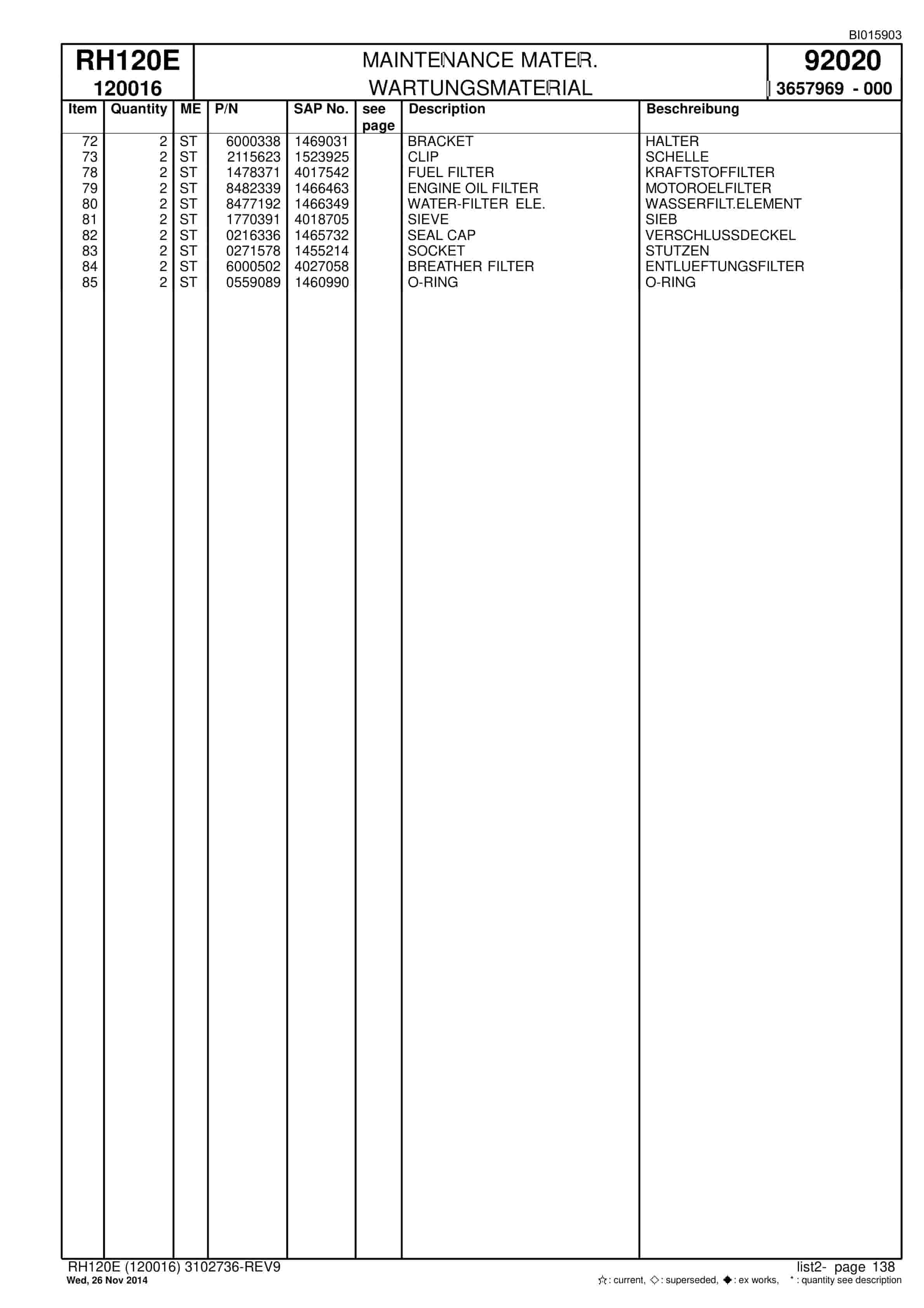 Caterpillar 6030 Hydraulic Shovel Spare Parts Manual BI015903-5