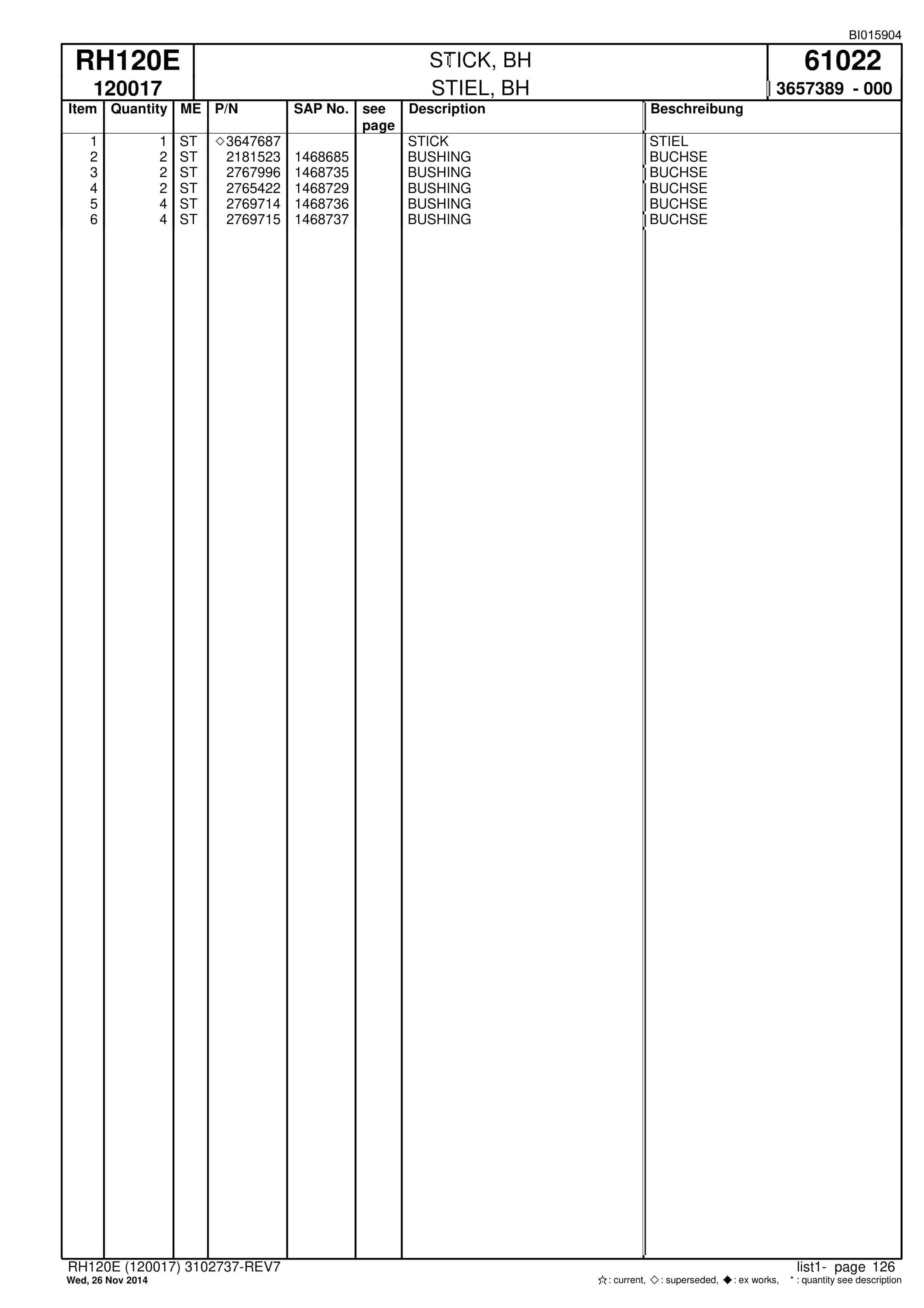 Caterpillar 6030 Hydraulic Shovel Spare Parts Manual BI015904-4