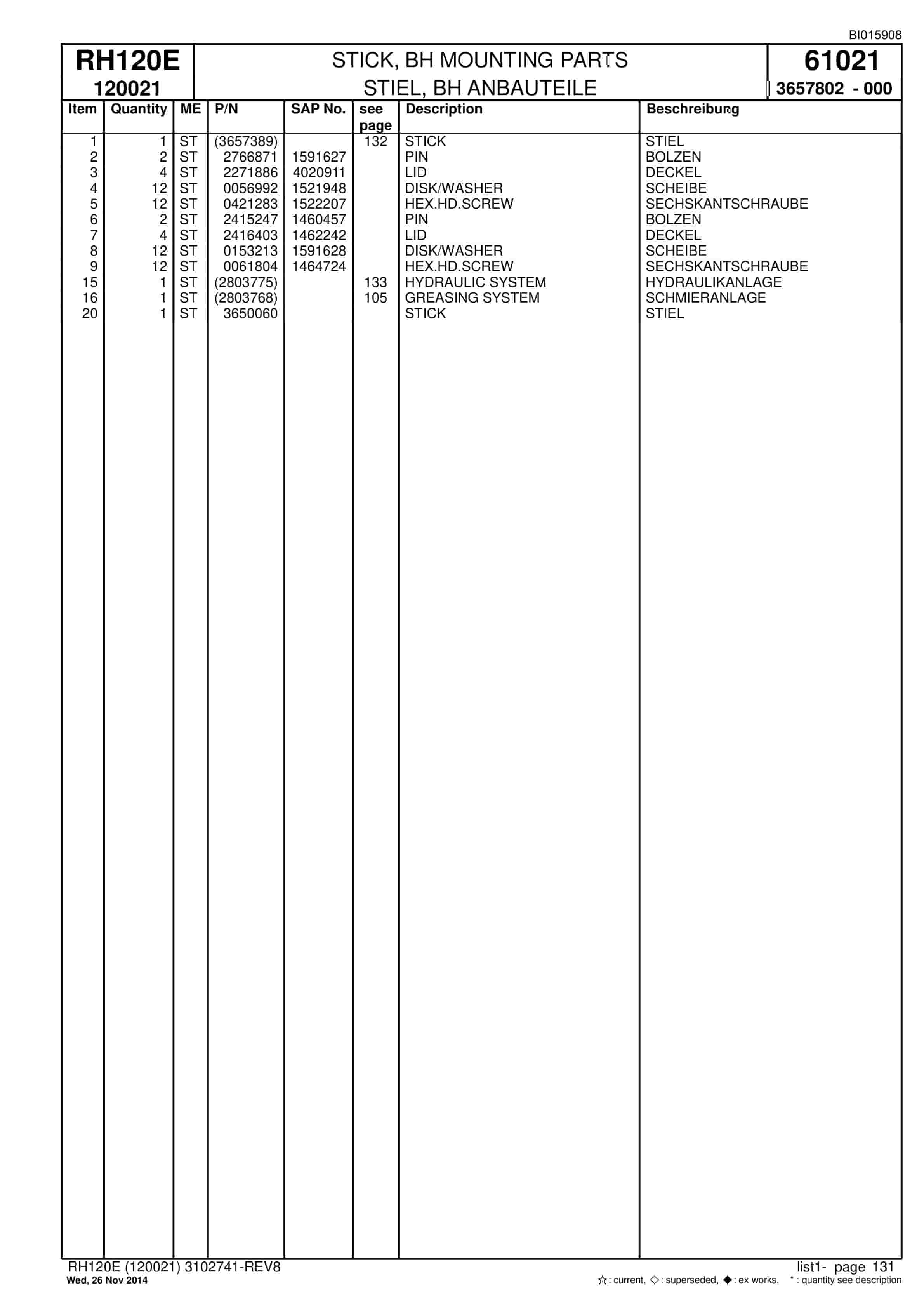 Caterpillar 6030 Hydraulic Shovel Spare Parts Manual BI015908-4