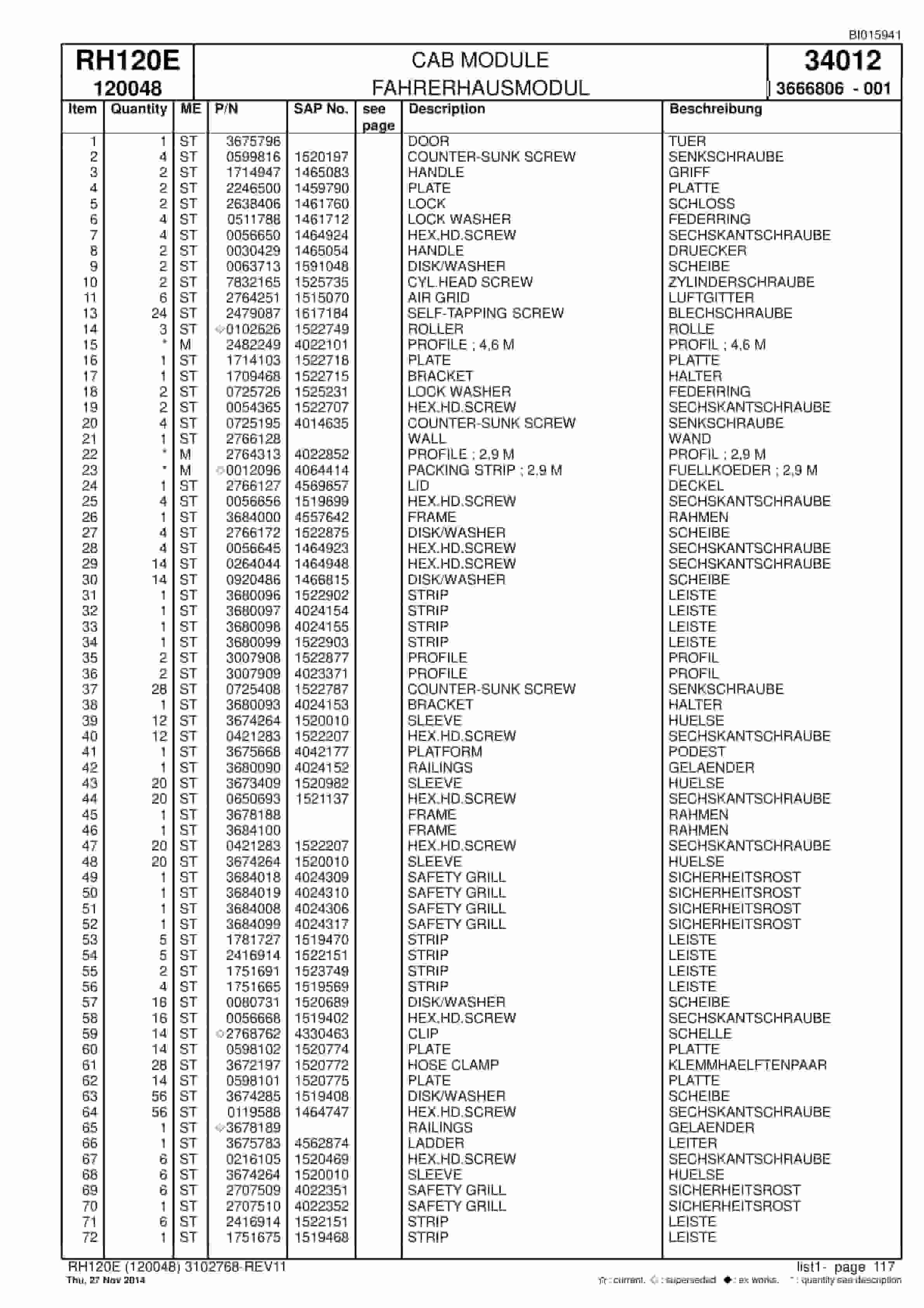 Caterpillar 6030 Hydraulic Shovel Spare Parts Manual BI015941-3