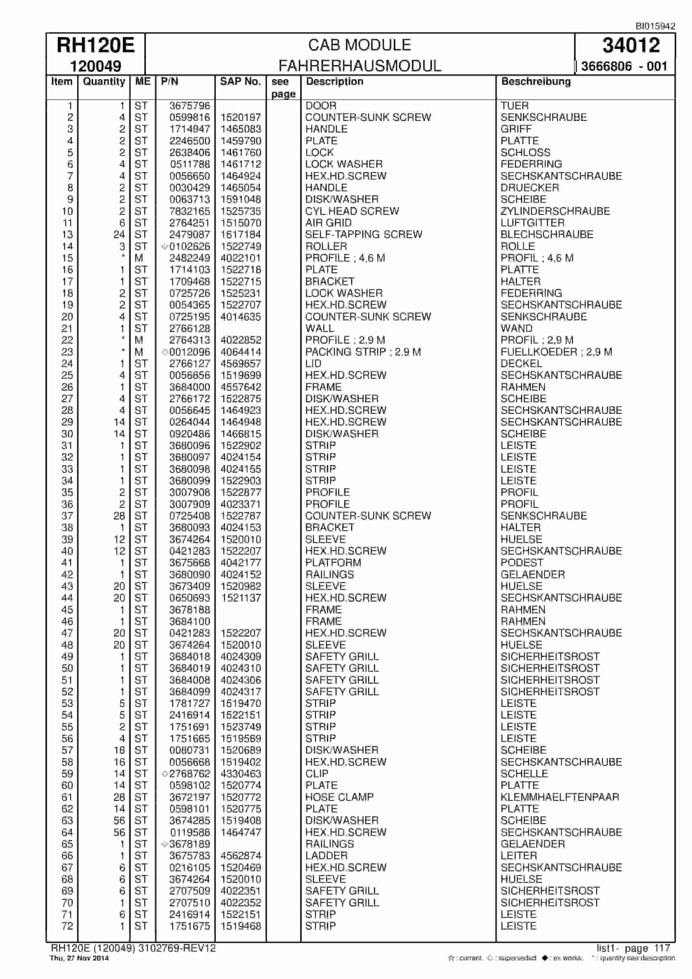 Caterpillar 6030 Hydraulic Shovel Spare Parts Manual BI015942-3