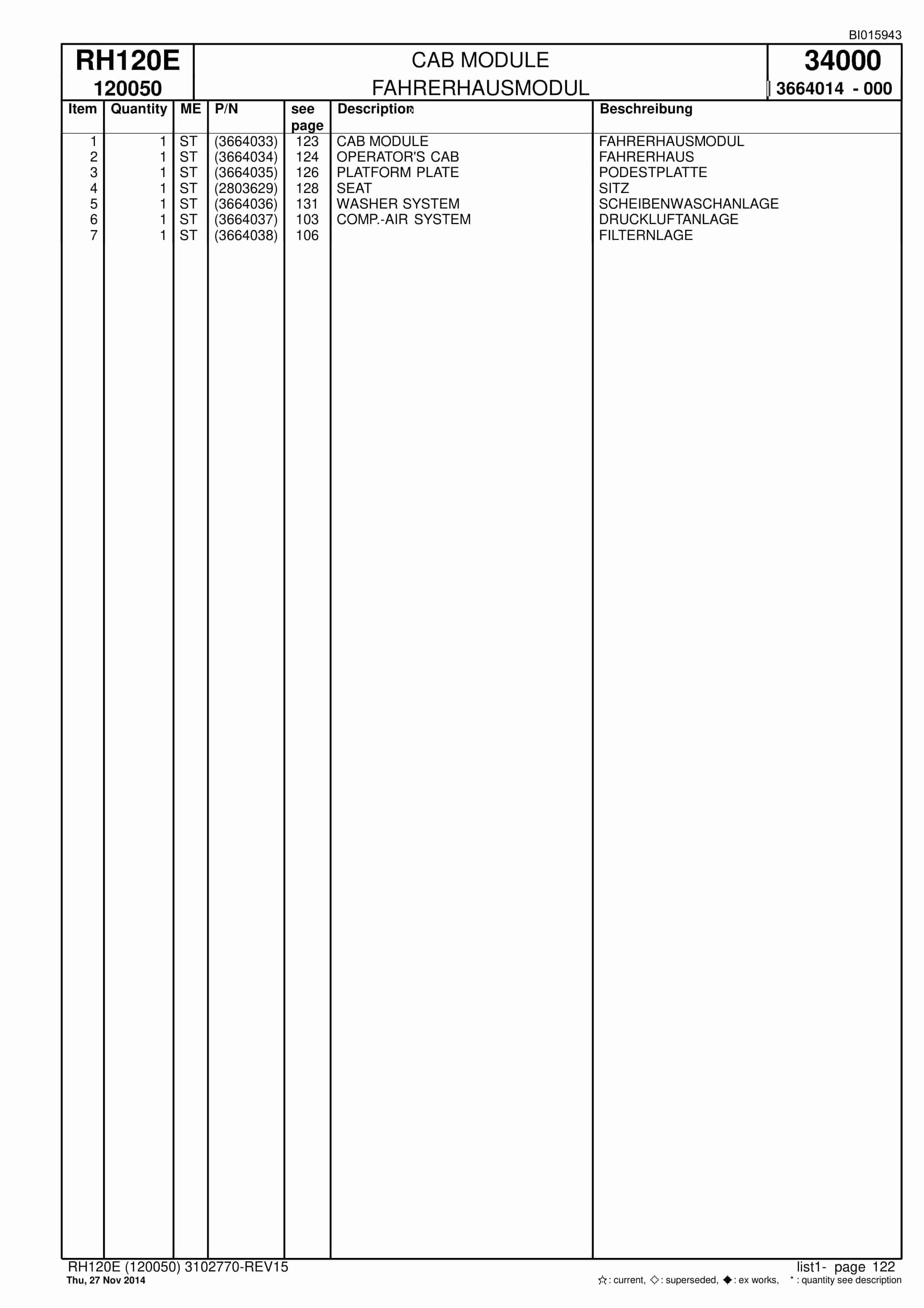 Caterpillar 6030 Hydraulic Shovel Spare Parts Manual BI015943-3