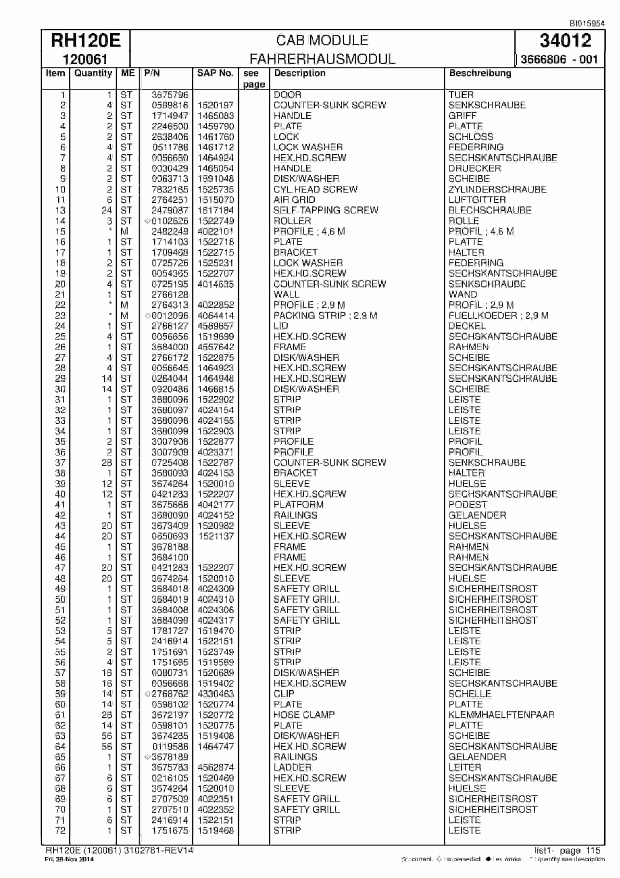 Caterpillar 6030 Hydraulic Shovel Spare Parts Manual BI015954-3