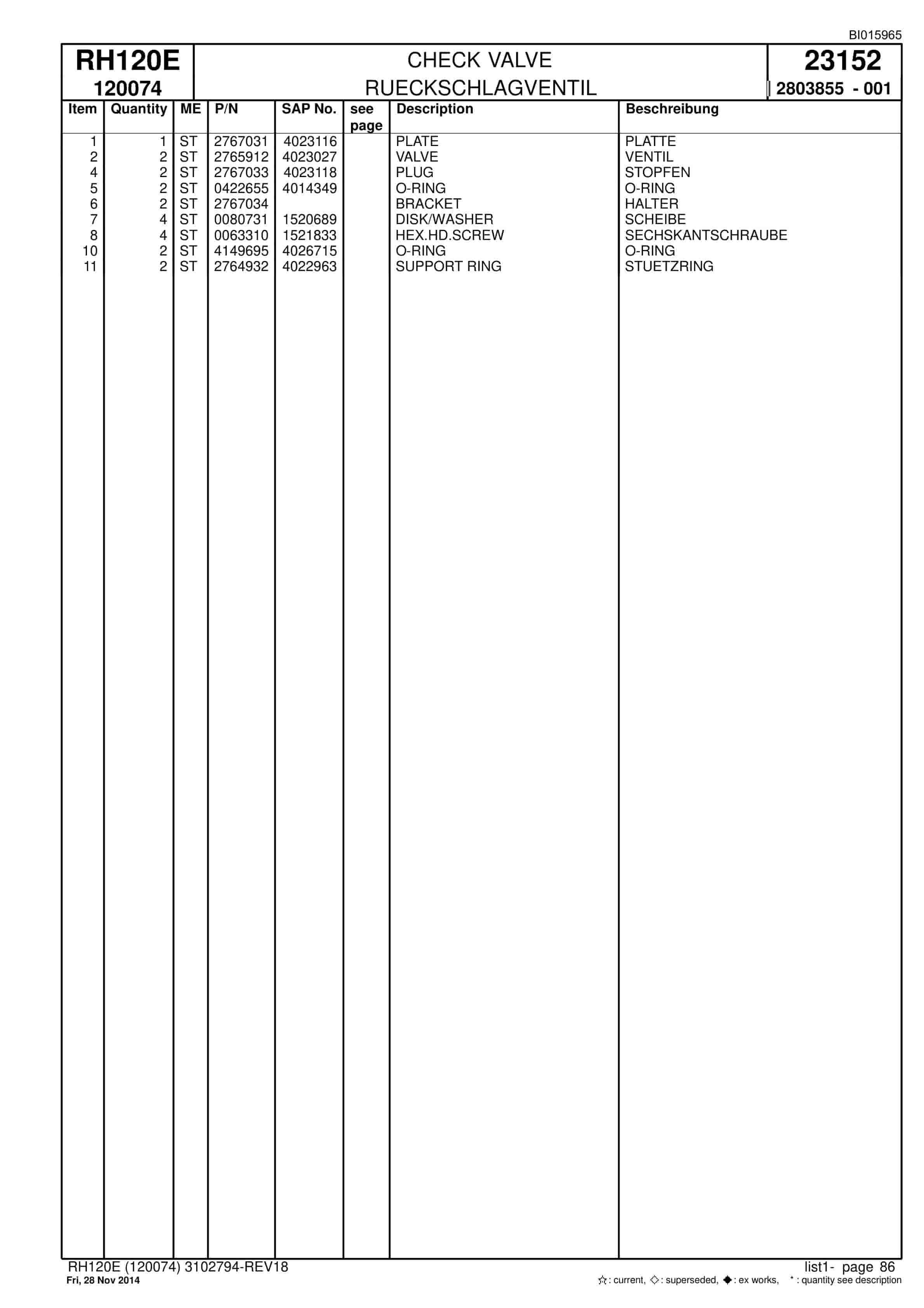 Caterpillar 6030 Hydraulic Shovel Spare Parts Manual BI015965-2