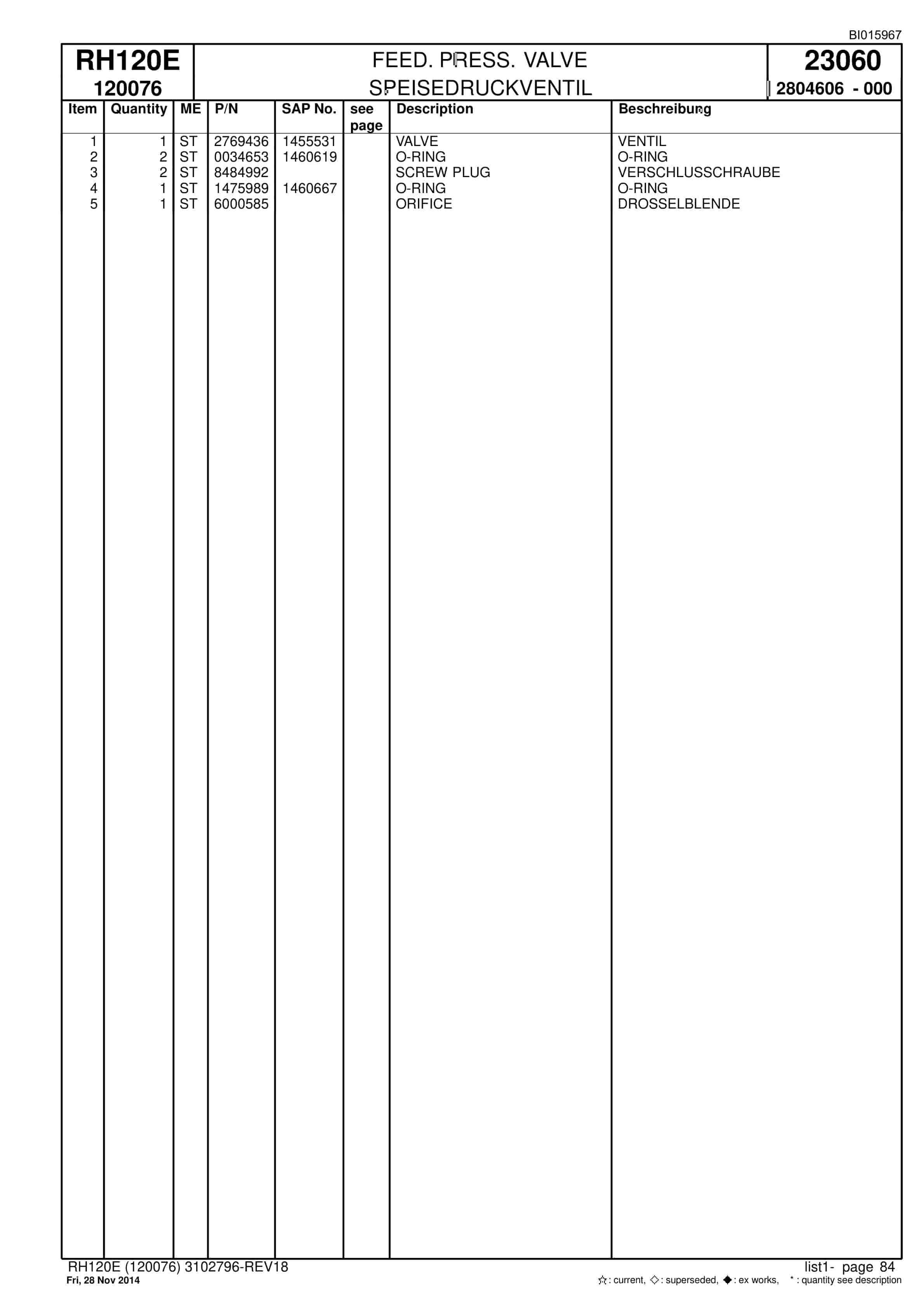 Caterpillar 6030 Hydraulic Shovel Spare Parts Manual BI015967-2