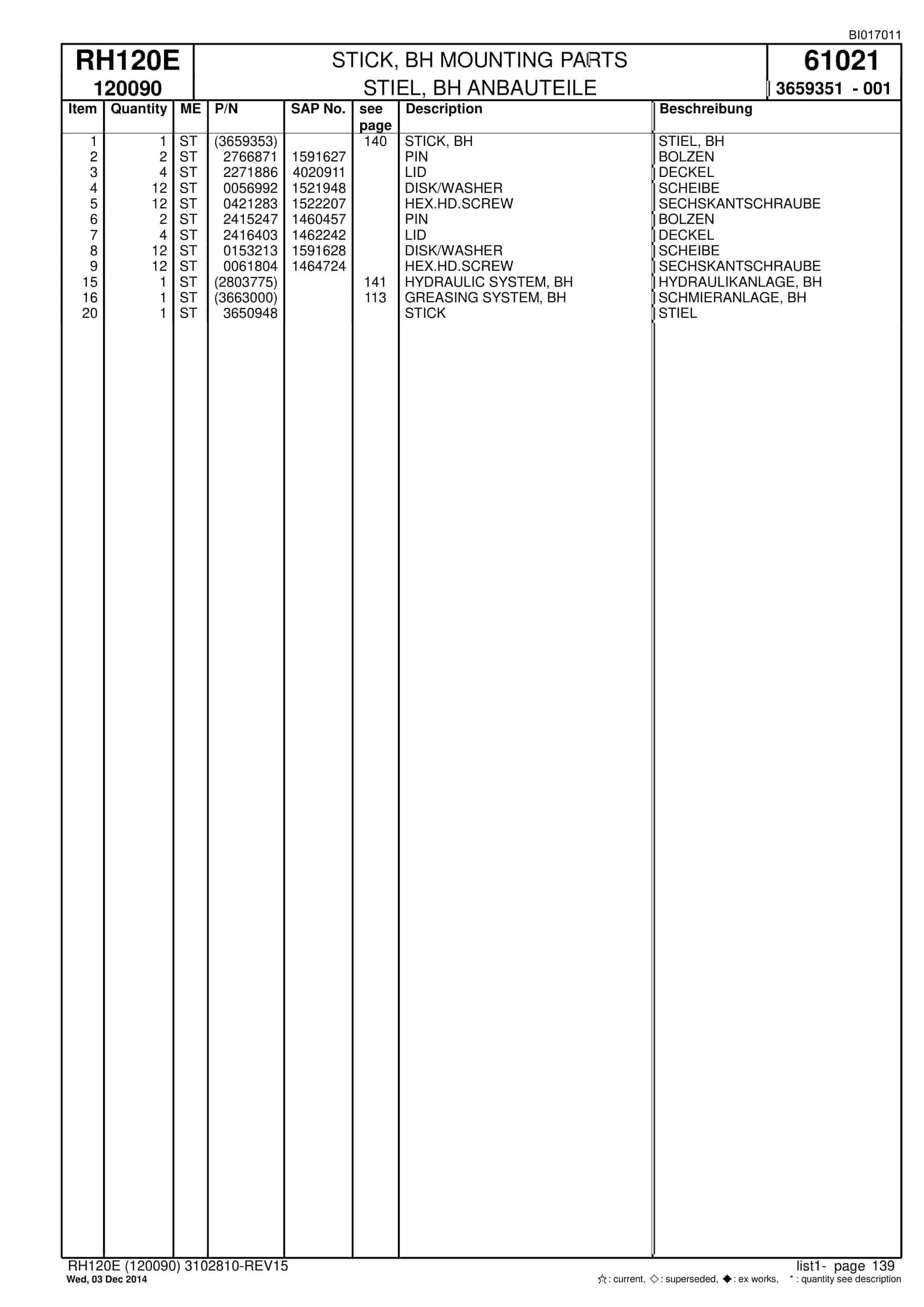 Caterpillar 6030 Hydraulic Shovel Spare Parts Manual BI017011-4