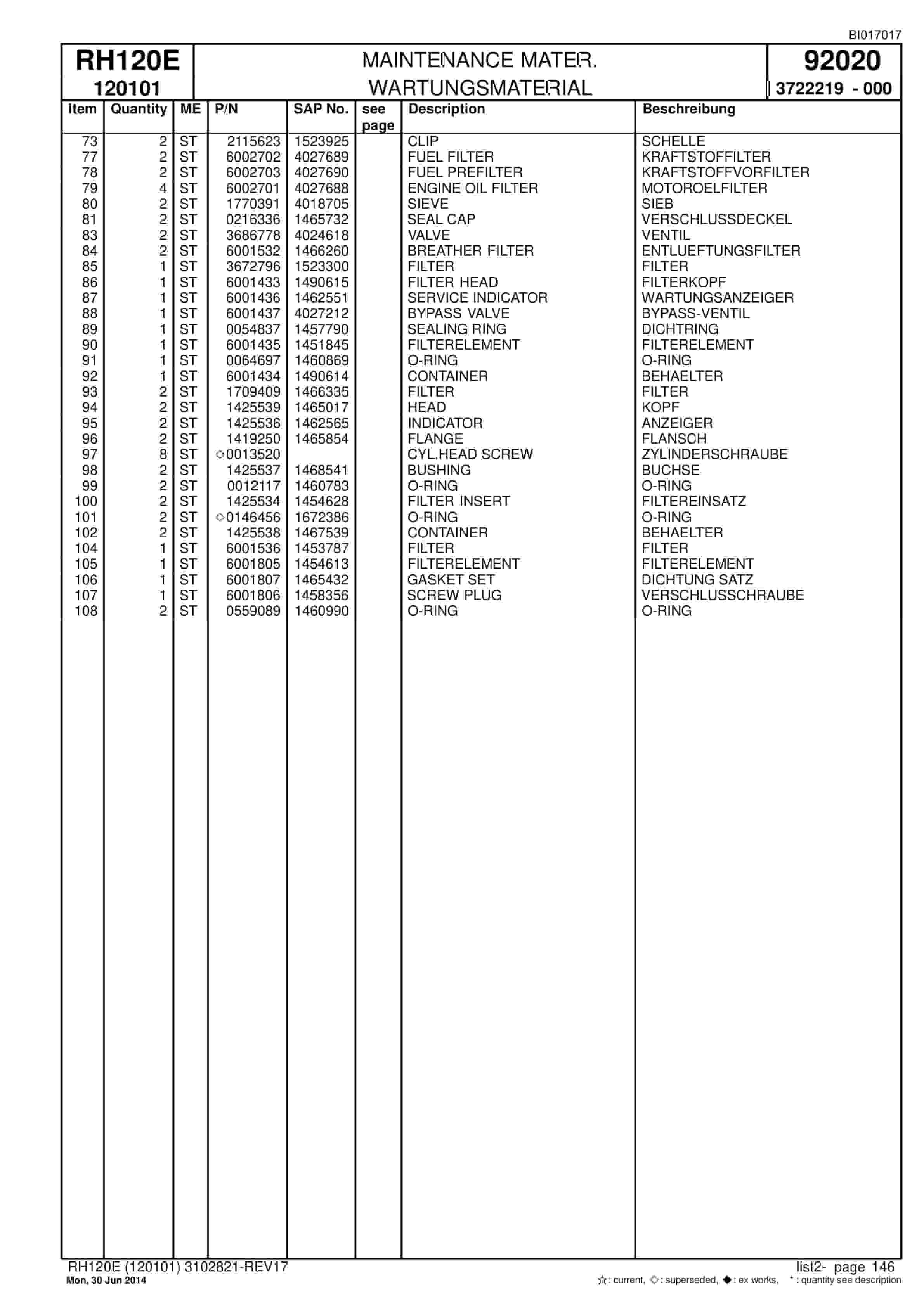Caterpillar 6030 Hydraulic Shovel Spare Parts Manual BI017017-5